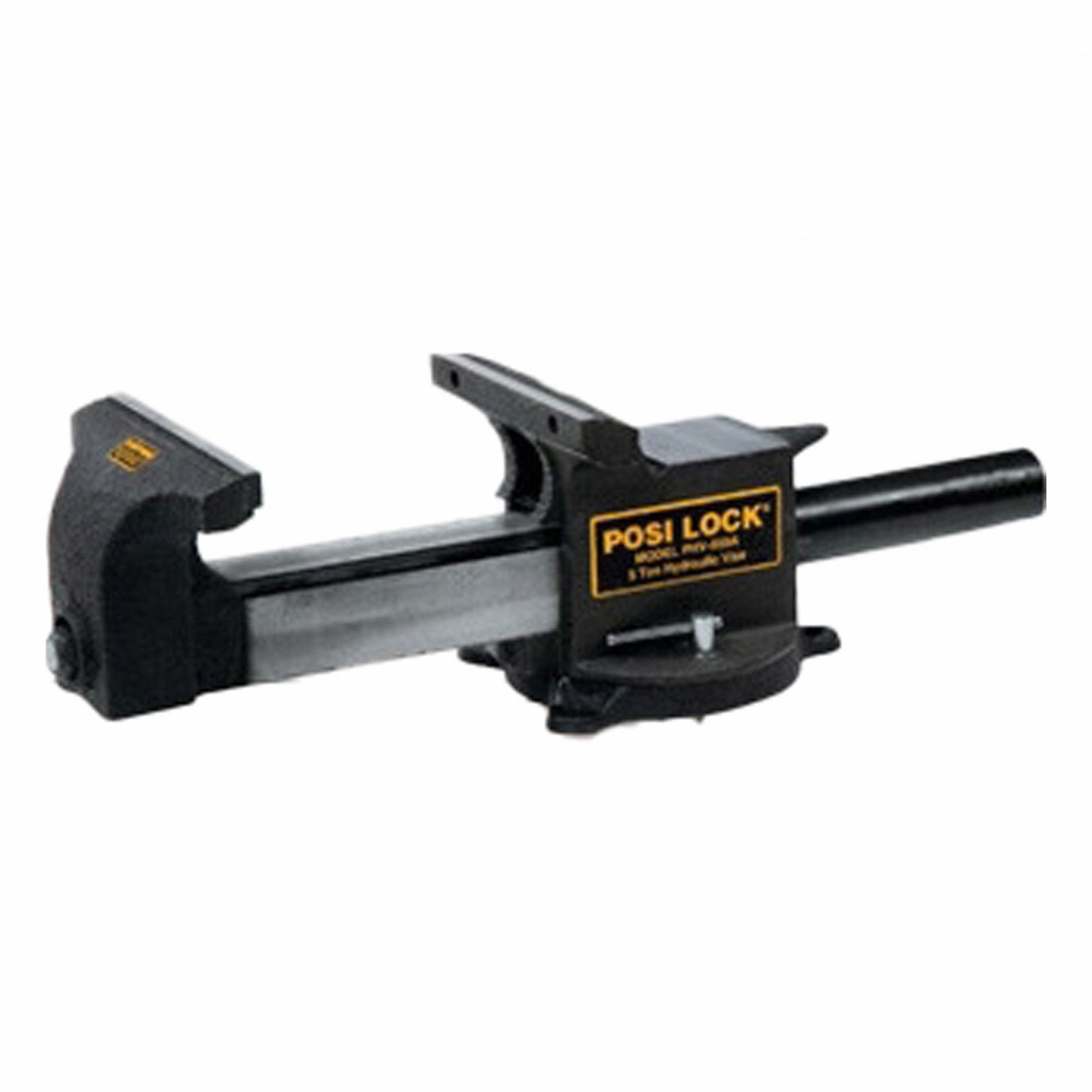 Hydraulic Bench Vise: 5 ton, 8 in Max Jaw Opening, Pump Included