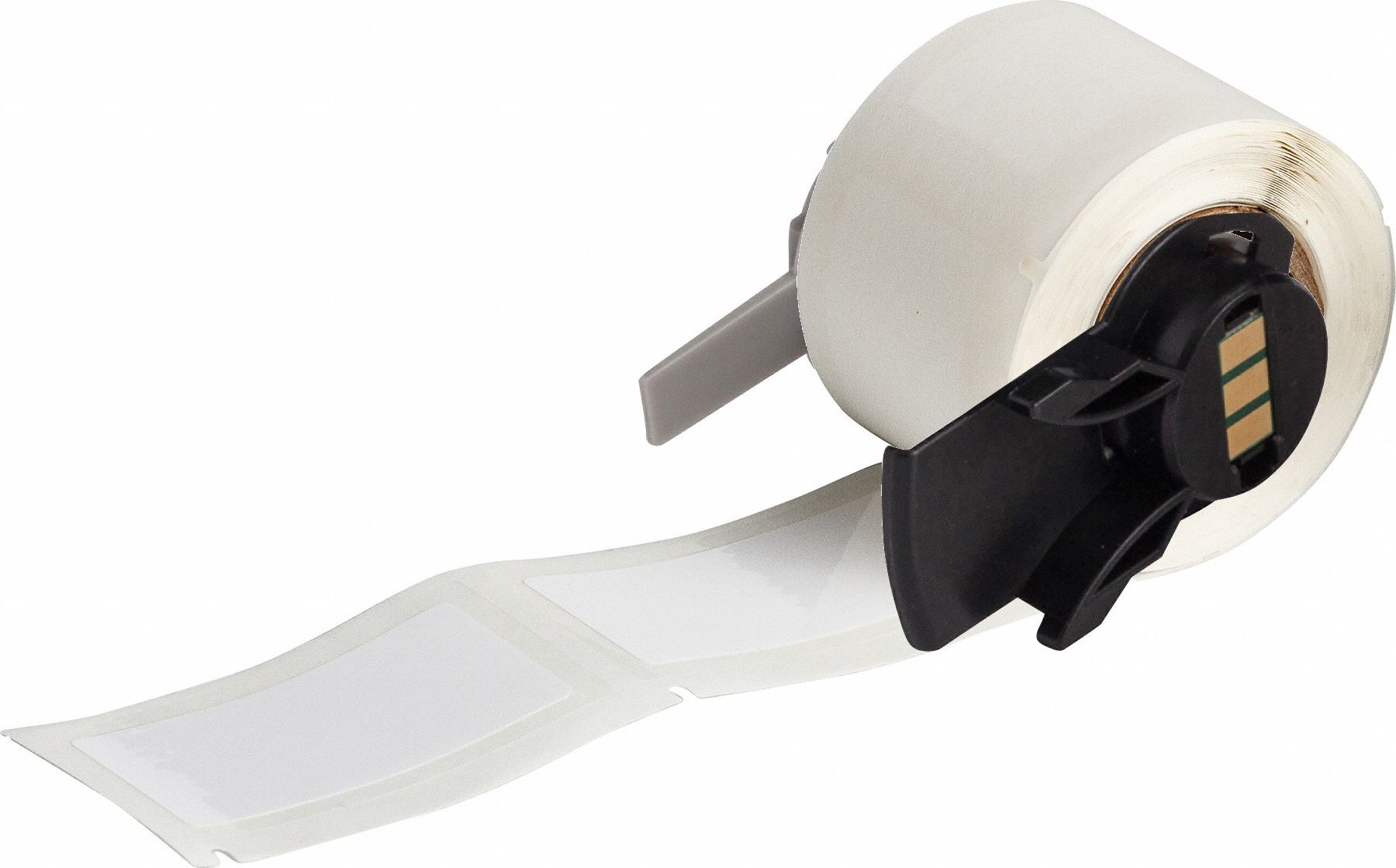 Pre-Cut Label Stock Roll: 1 in x 2 in, Acrylic, Aggressive Adhesive/Permanent Adhesive, 100 Labels