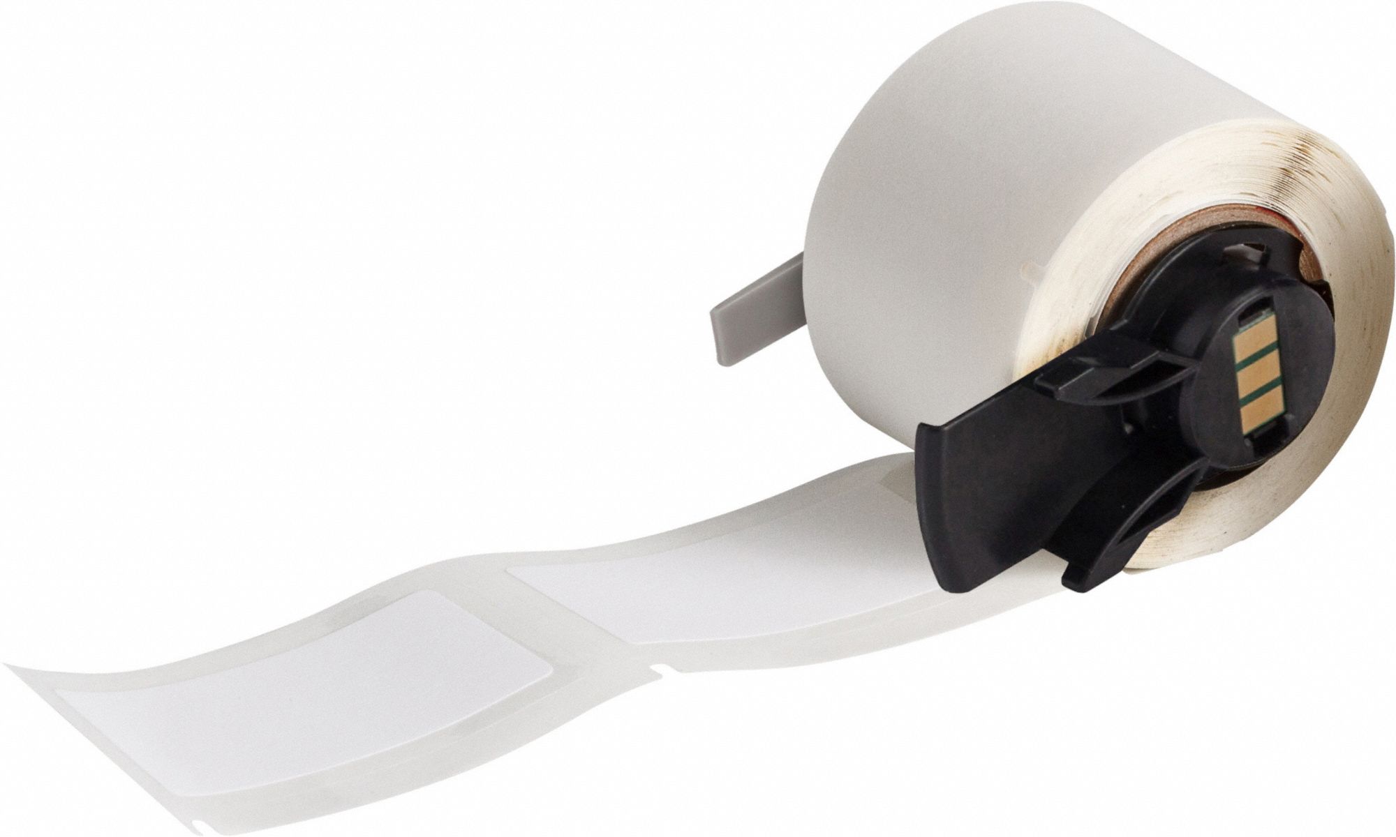 Pre-Cut Label Stock Roll: 1 in x 2 in, Rubber, Permanent Adhesive, 100 Labels, Permanent