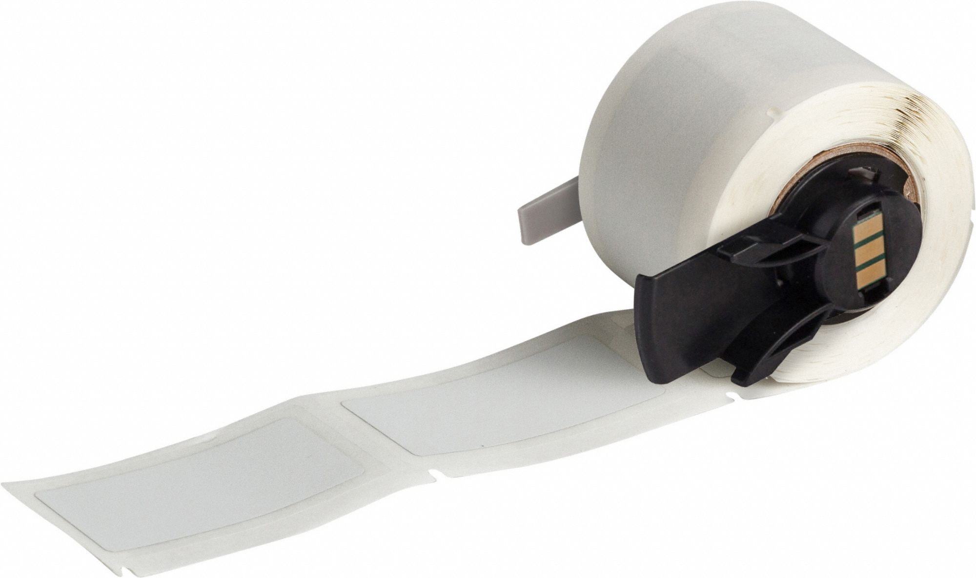 Pre-Cut Label Stock Roll: 1 in x 2 in, Acrylic, Permanent Adhesive, 100 Labels, Permanent