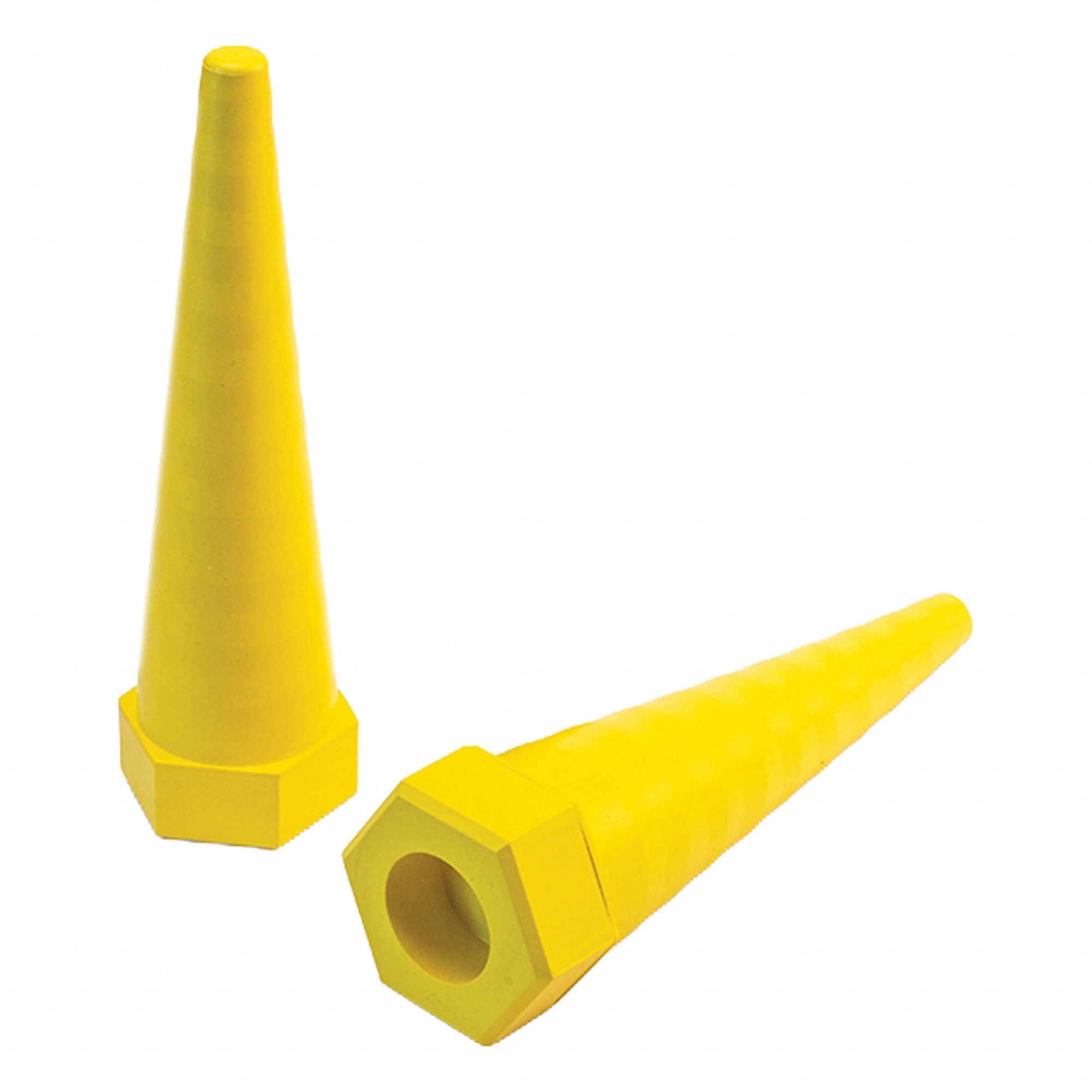 Tapered Plug: Rubber, Yellow, 4 PK