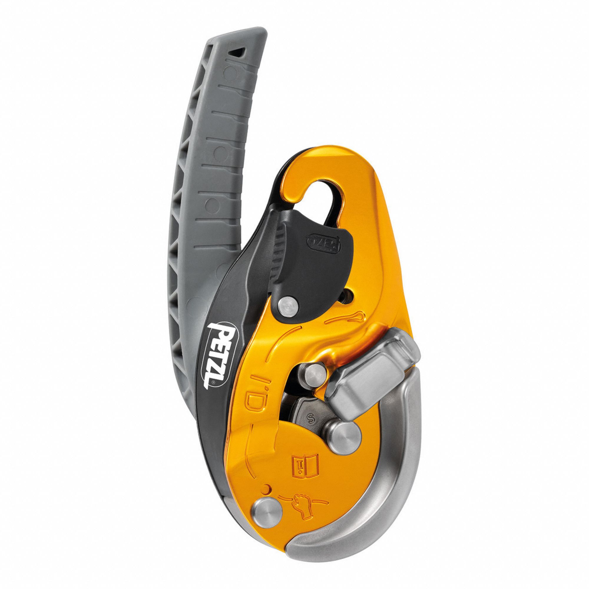 PETZL DESCENDER, WITH SIDE PLATE, 250KG LD CAP, YELLOW, 7 7/8 X 2 63/64 ...