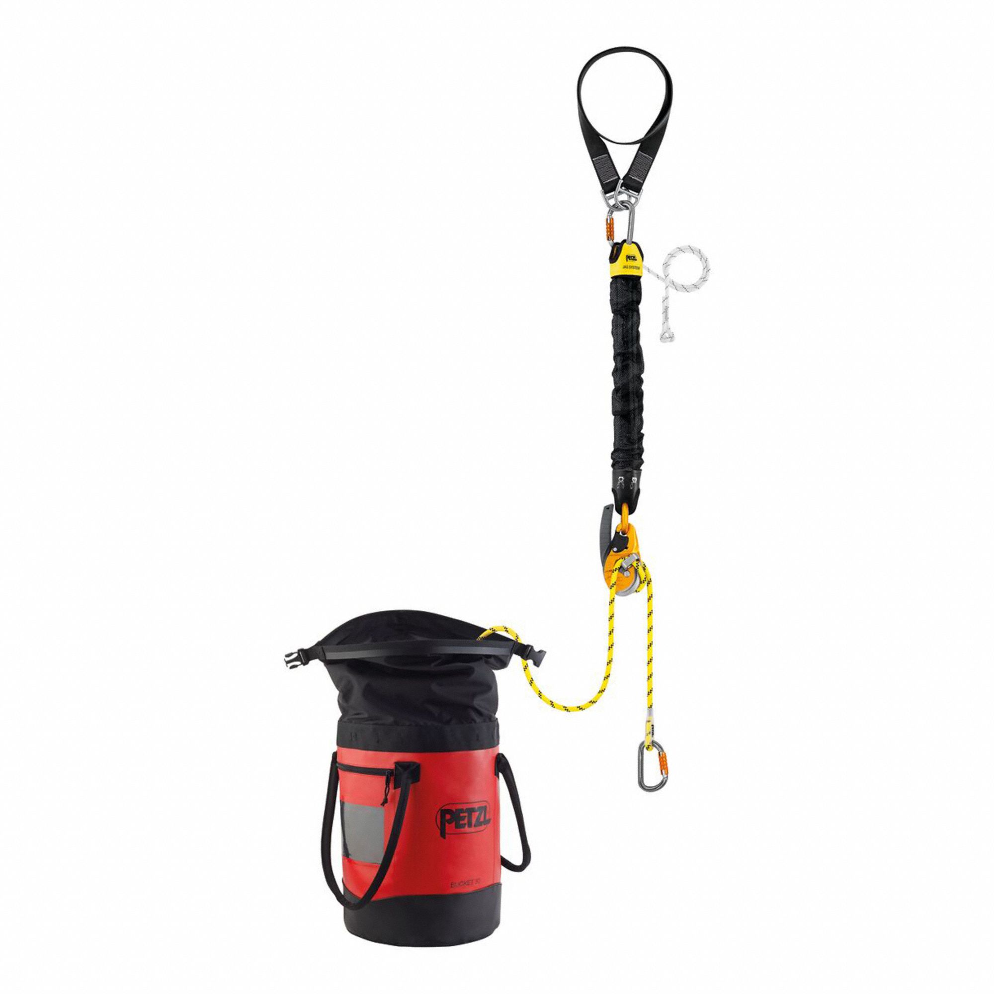 PETZL JAG RESCUE AND DESCENT SYSTEM, CAP 551 LB, BLK/YLW/ORNG/SILVER ...