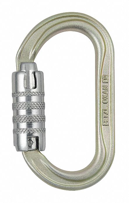 CARABINER, TRIACT LOCK, 16-38 KN, 15KN OPEN GATE, GOLD, 22MM, STEEL