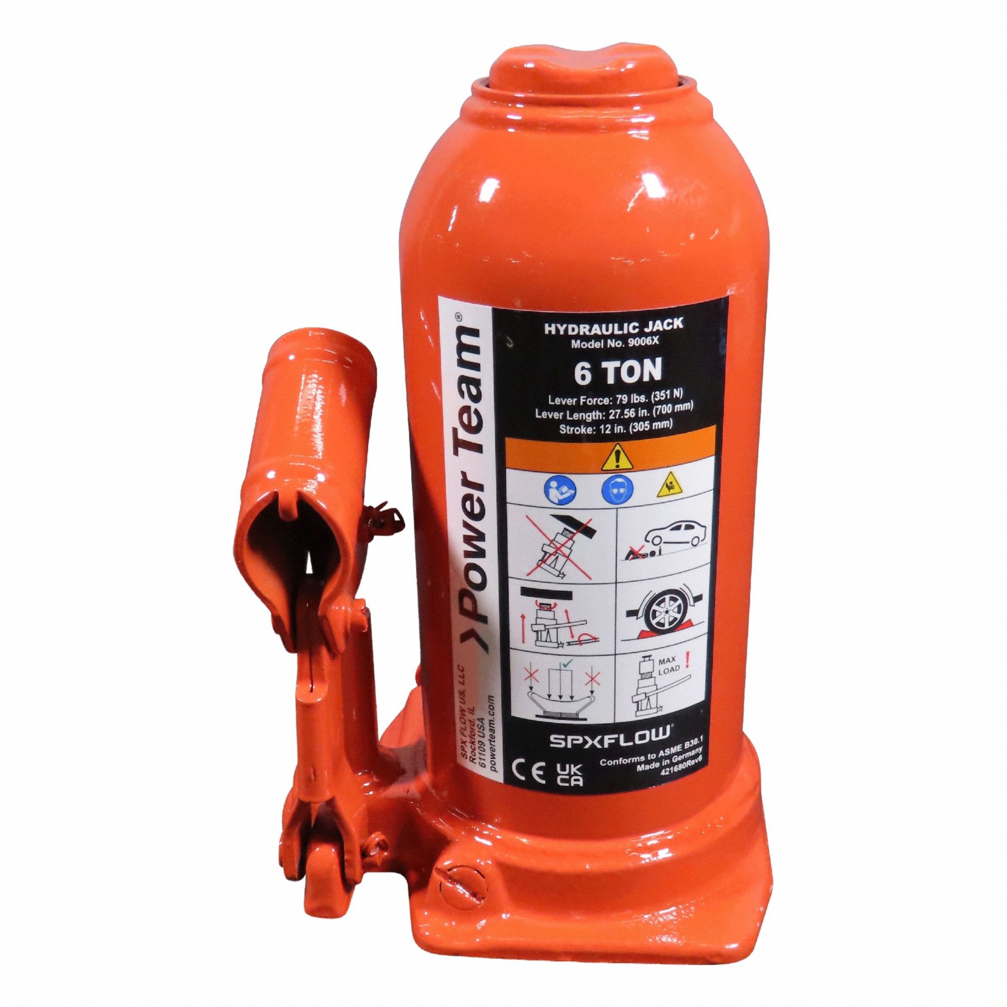 Bottle Jack 20 1/2 in H 6 ton Steel