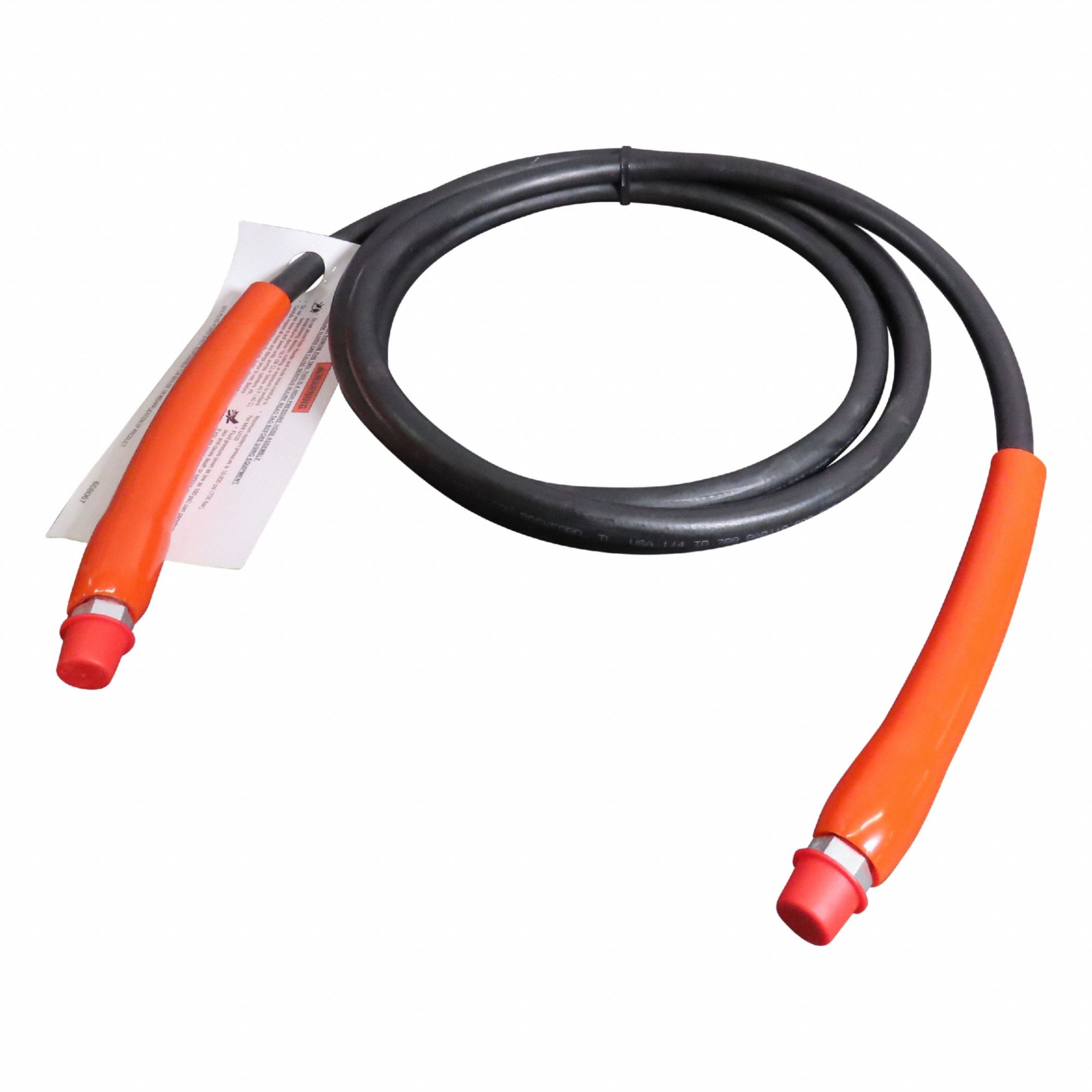 Hydraulic Hose: 1/4 in ID, NPTF x NPTF, 10 ft Lg, 3/8 in x 3/8 in Fitting Size, Rubber, 9758