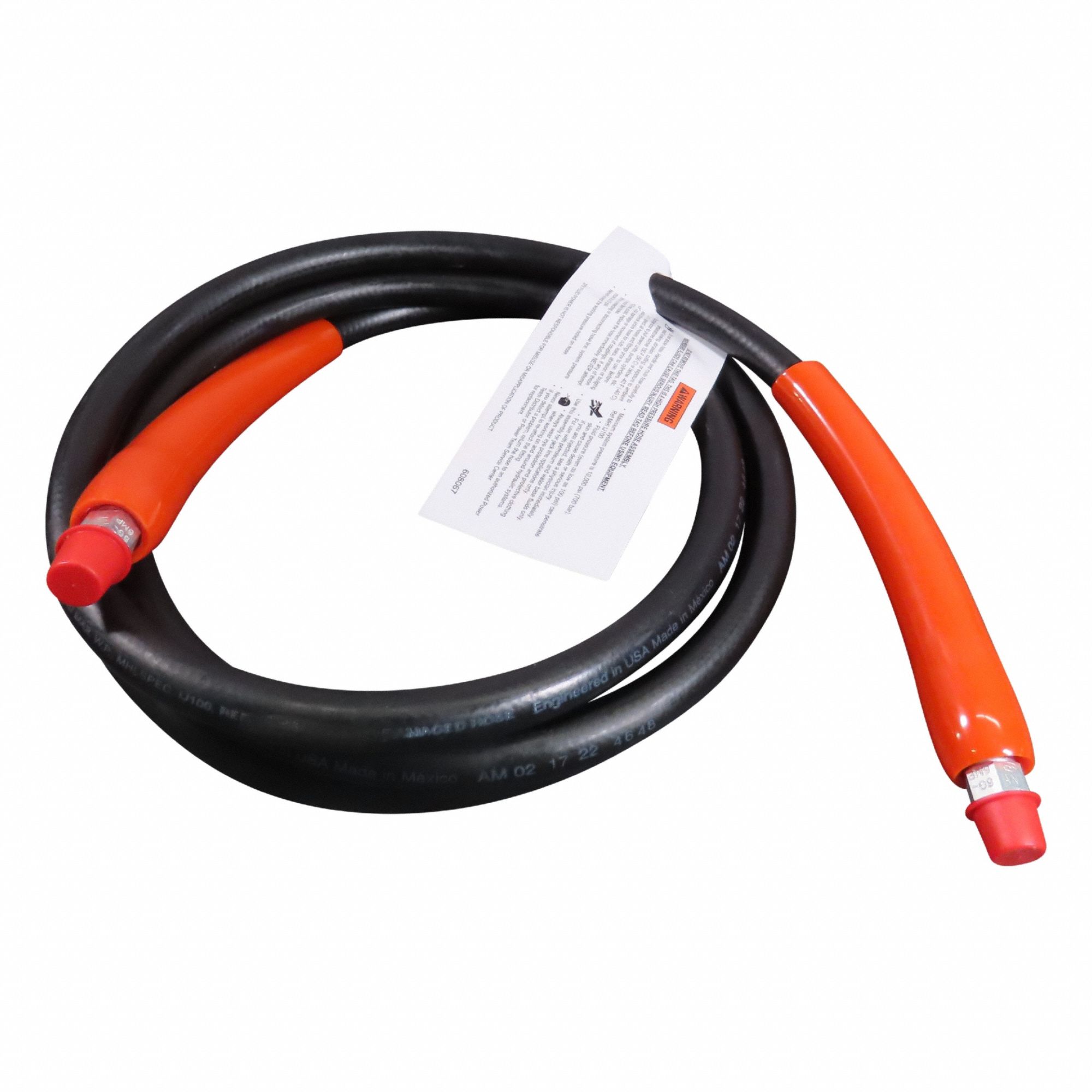 Hydraulic Hose: 3/8 in ID, NPTF x NPTF, 10 ft Lg, 3/8 in x 3/8 in Fitting Size, Rubber, 9777