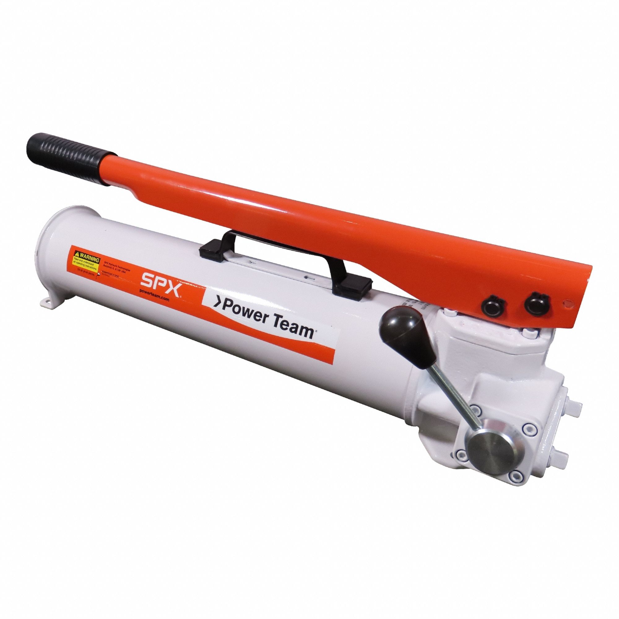 POWER TEAM Hydraulic Hand Pump: 2 Stages, Double Acting, 1,400 psi Max. Pressure 1st Stage (MPN P157D). Key specifications — Brand: POWER TEAM; Cylinder Compatibility: Double Acting.