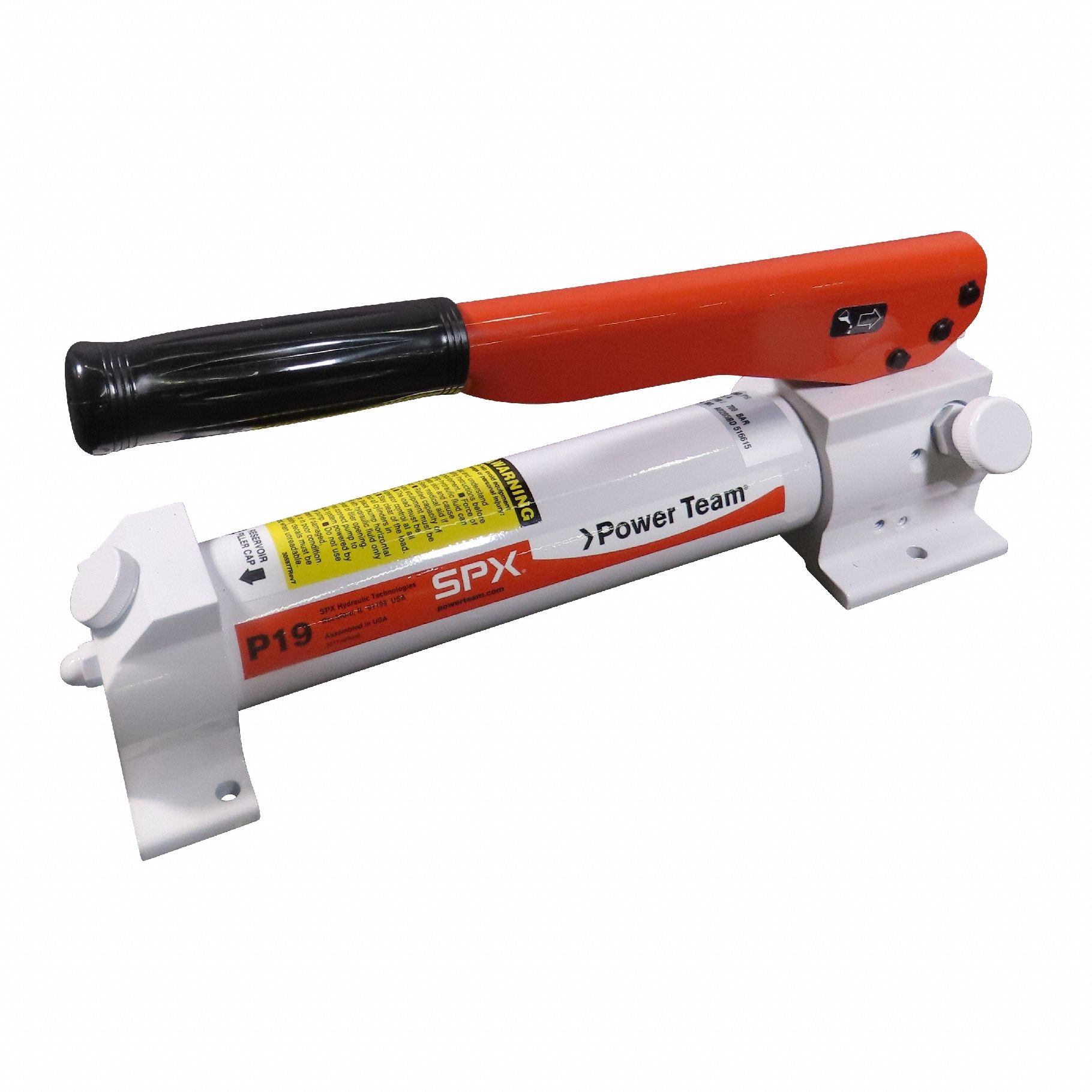 POWER TEAM Hydraulic Hand Pump: 2 Stages, Single Acting, 325 psi Max. Pressure 1st Stage (MPN P19). Key specifications — Brand: POWER TEAM; Cylinder Compatibility: Single Acting.