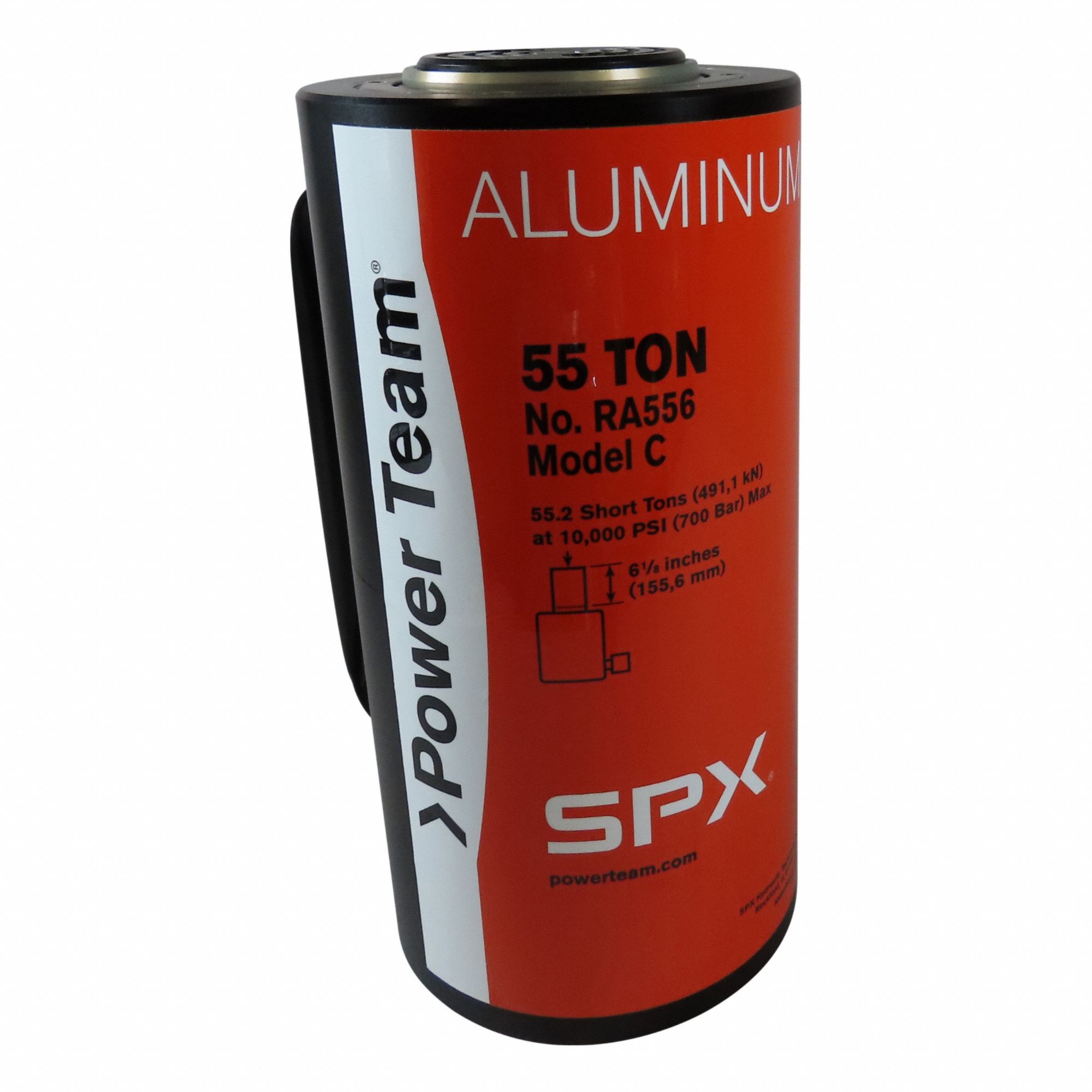 POWER TEAM Hydraulic Cylinder: Single Acting, 55 ton Nominal Capacity, 6 in Nominal Stroke Lg (MPN RA556). Key specifications — attr98927: POWER TEAM.