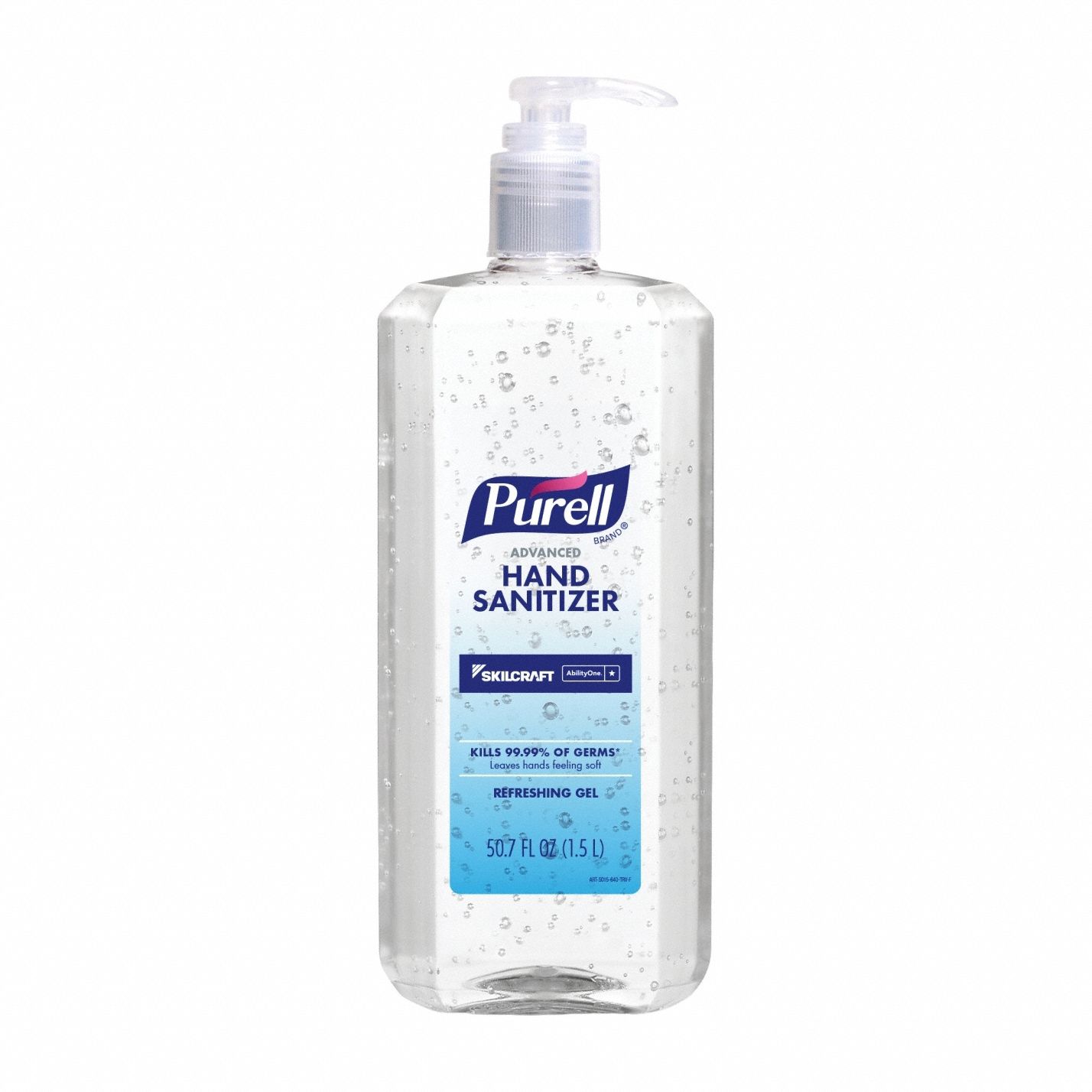 Hand Sanitizer: Gel, Pump Bottle, 1.5 L, Alcohol, E3 NSF Rating, Moisturizing, 4 PK