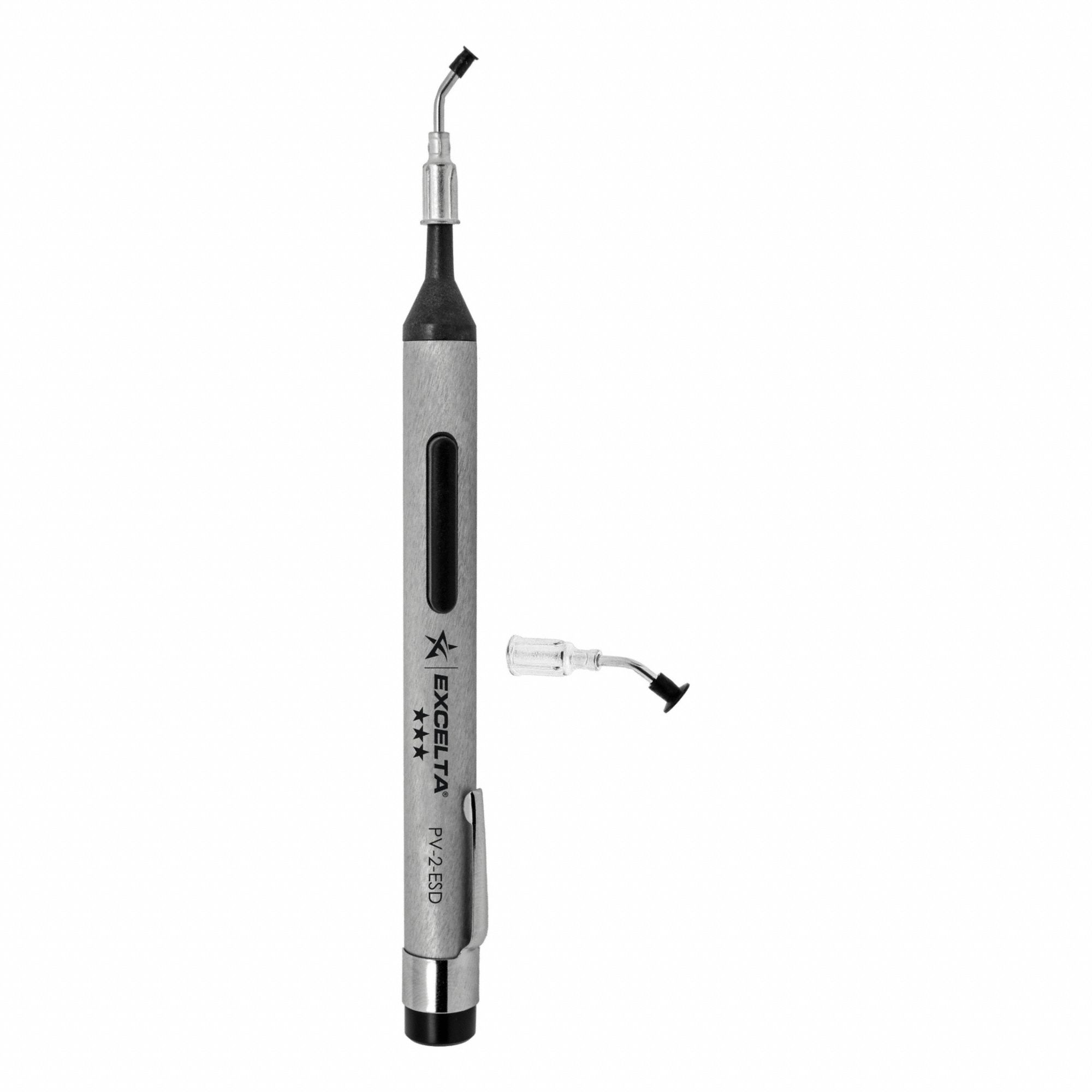 Pen-Vac: Pen-Vac, Button, ESD Safe, 3 Pieces, 0.5 in Body Wd, 6 in Overall Lg, PV-2-ESD