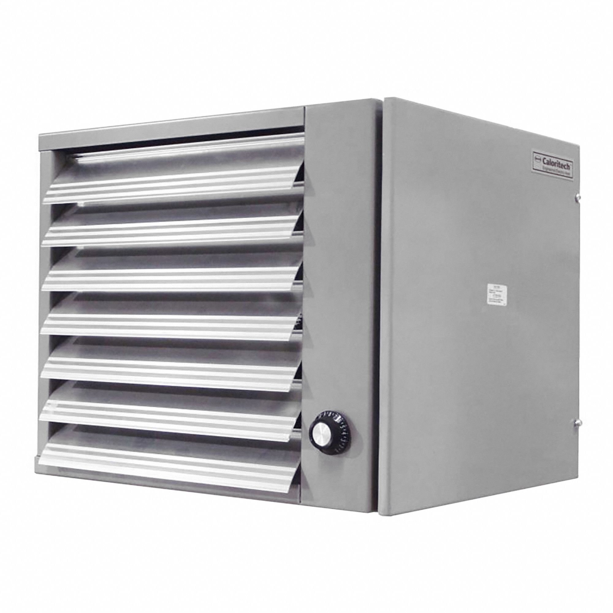 FORCED AIR HEATER, 600V AC, 50,000 W, 23X18½X29 IN, 60 HZ, EPOXY PAINTED STEEL, THERMOSTAT, 2,200 CFM, 170,600 BTUH