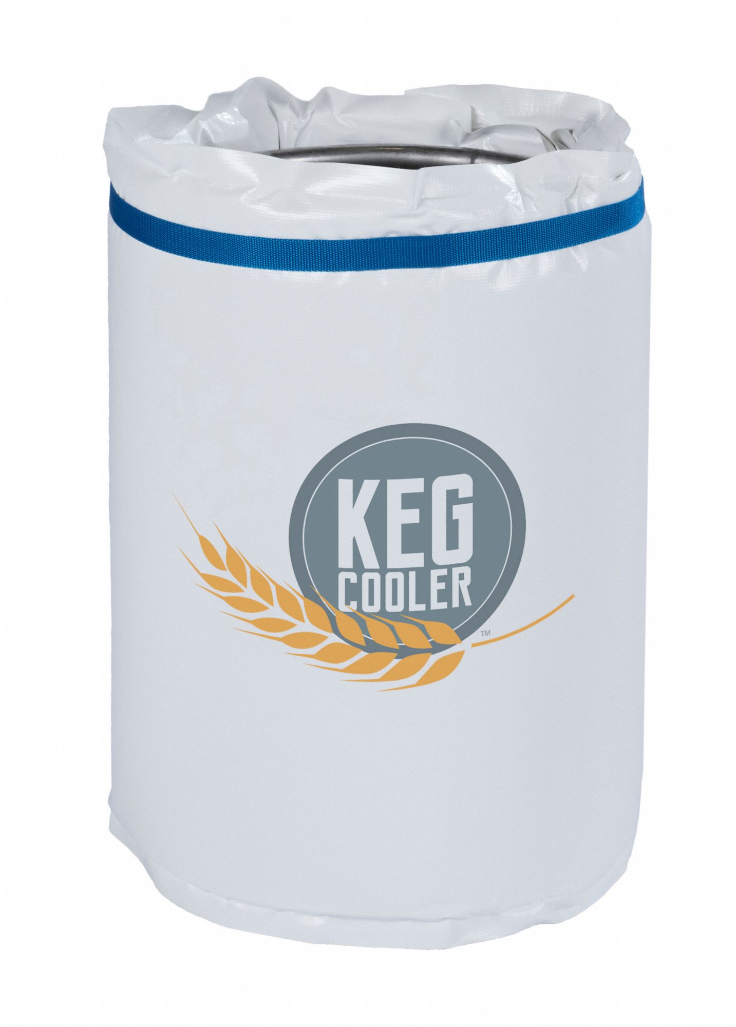 KEG BEER COOLING BLANKET, PORTABLE, WHITE, 12 OZ, 6 X 6 X 1 IN, 12 HOURS, ½ BARREL