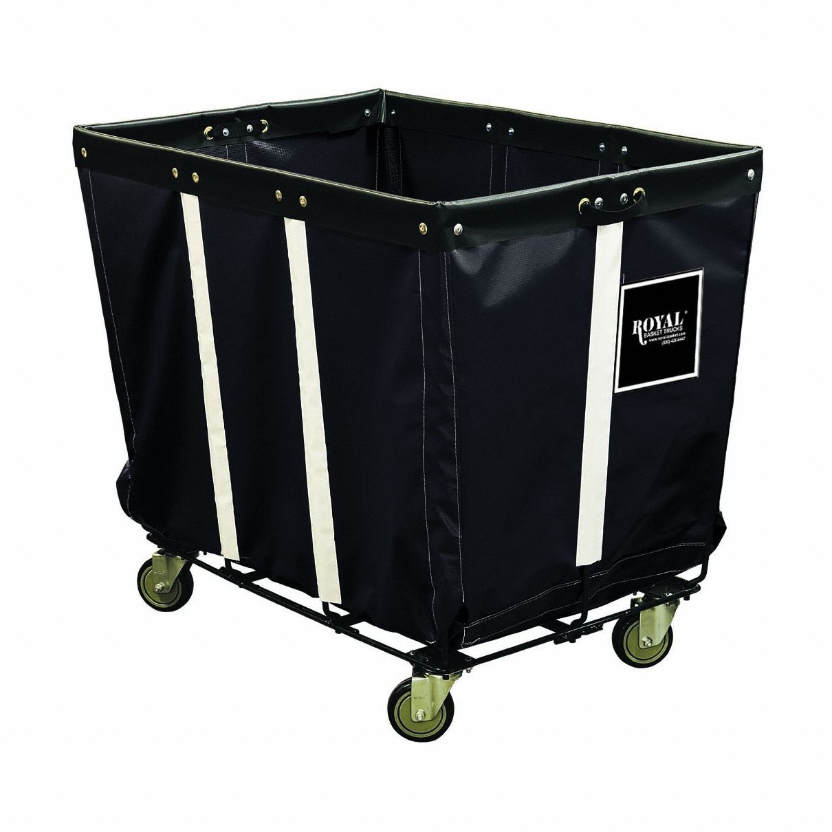 Basket Truck: Vinyl Liner, Black, (2) Rigid/(2) Swivel, Corner, 36 in Overall Lg