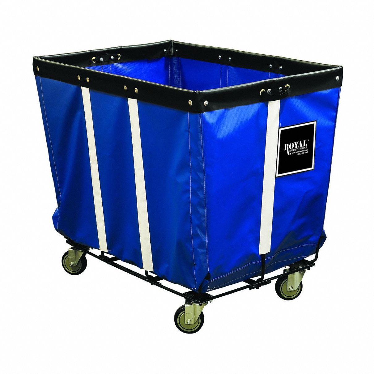 Basket Truck: Vinyl Liner, Blue, (2) Rigid/(2) Swivel, Corner, 34 in Overall Lg
