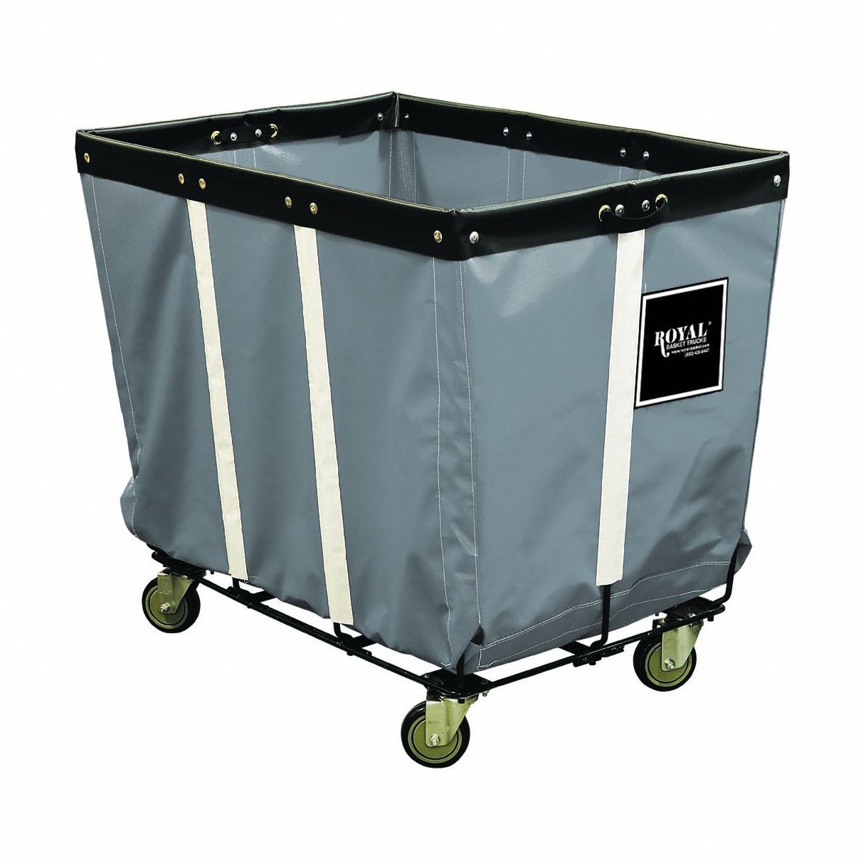 Basket Truck: Vinyl Liner, Gray, (2) Rigid/(2) Swivel, Corner, 30 in Overall Lg