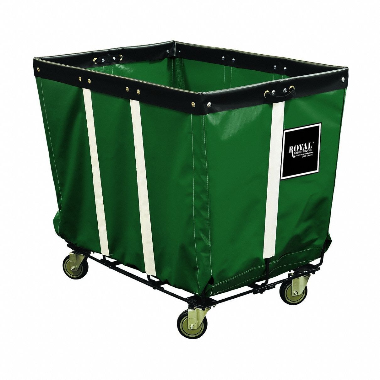 Basket Truck: Vinyl Liner, Green, (2) Rigid/(2) Swivel, Corner, 34 in Overall Lg