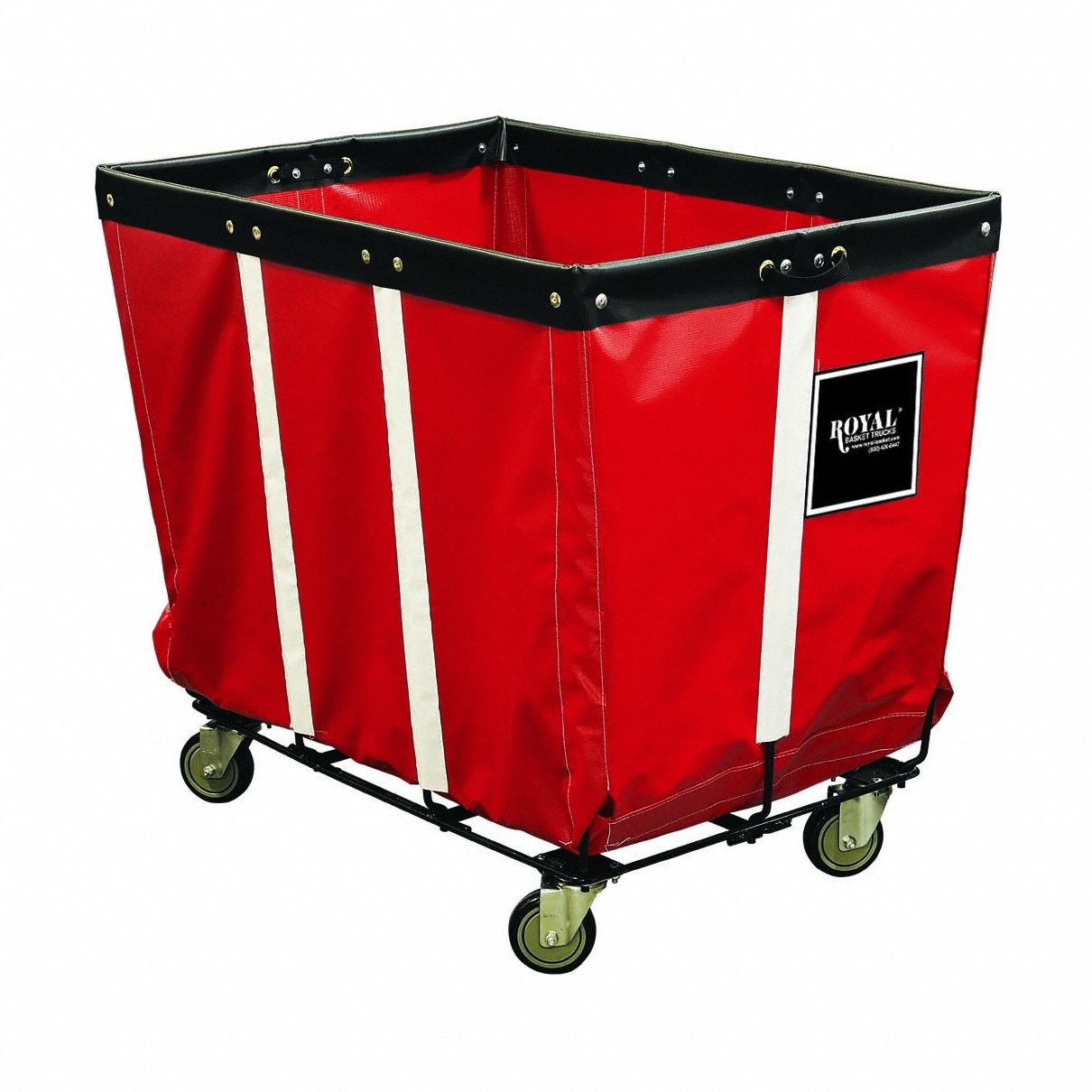 Basket Truck: Vinyl Liner, Red, (2) Rigid/(2) Swivel, Corner, 34 in Overall Lg