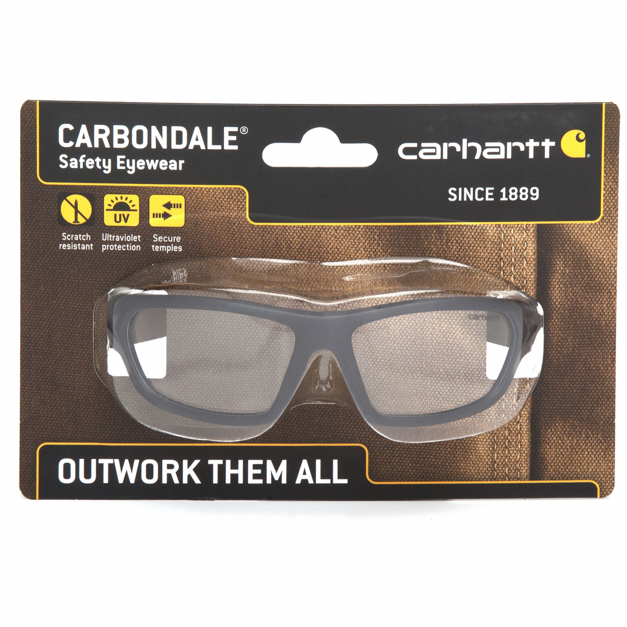 LUNETTES DE SÉCURITÉ, MONTURE INTÉGRALE, NYLON/PC, ANTIRAYURES, NOIR/BEIGE/TRNSP, COURBE À 8 BASES, CSA, UV, M