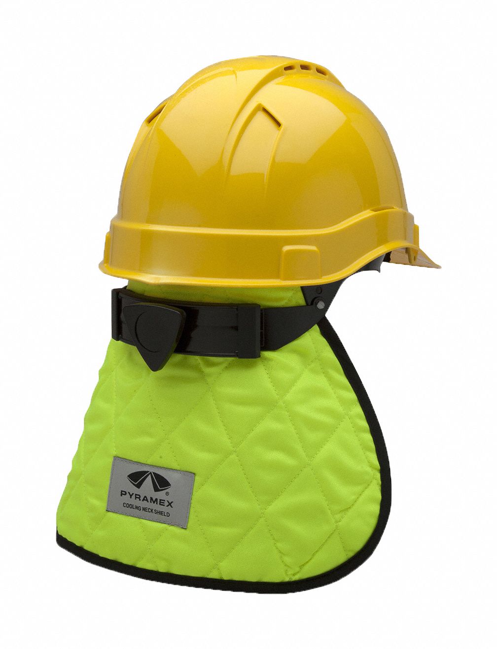 PYRAMEX COOLING HARD HAT PAD AND NECK SHADE, LIME, HIVIS MATERIAL
