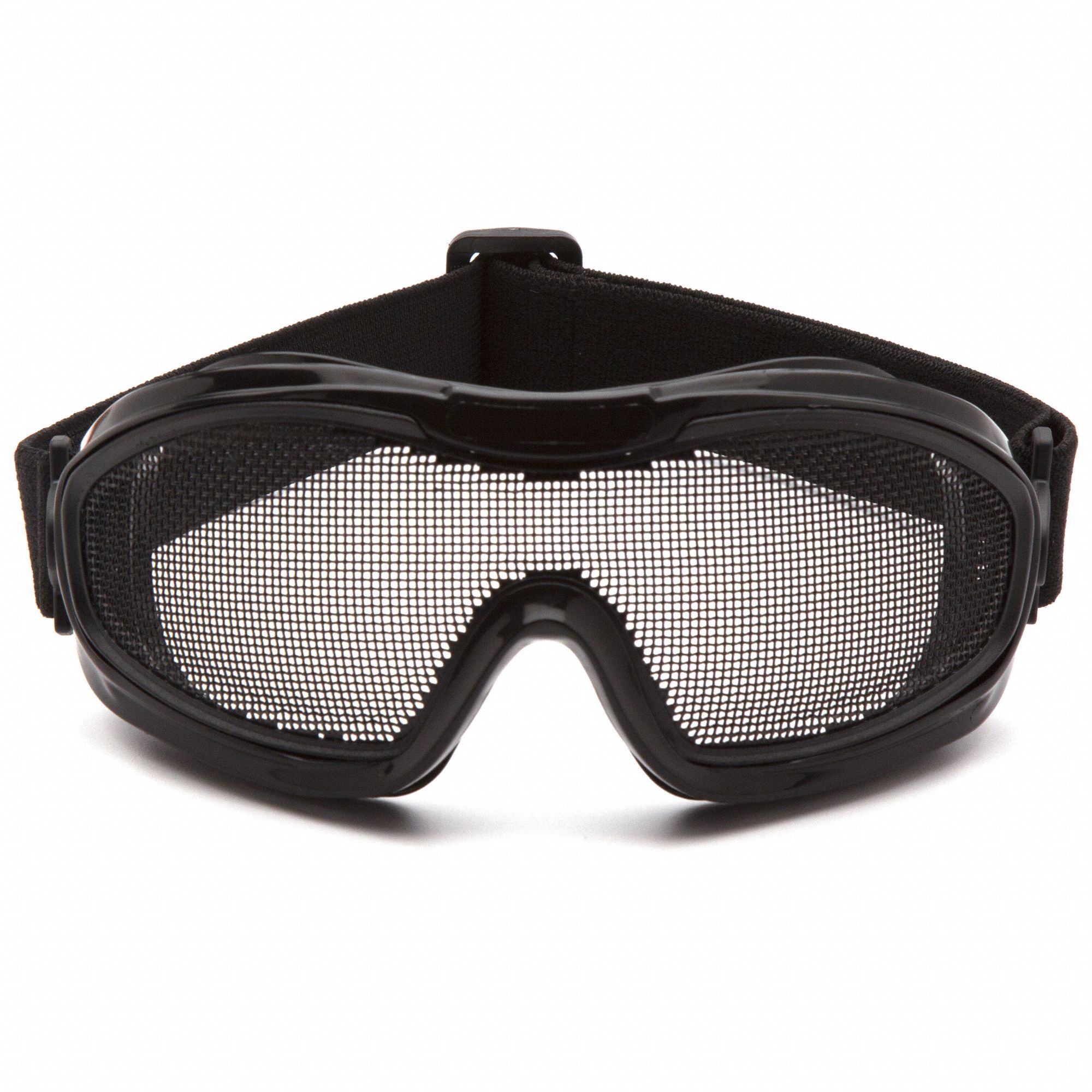 SAFETY GOGGLES, OTG, PVC/STEEL MESH, ELECTRODEPOSITED, BLACK/CLEAR, UNIVERSAL, UNISEX