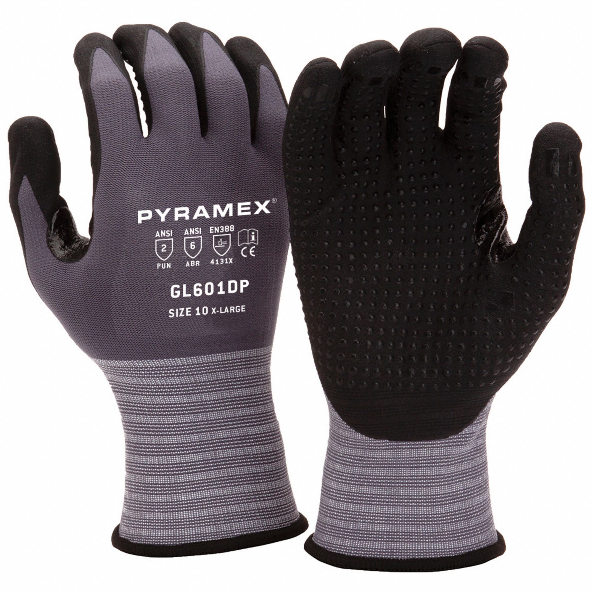 CUT-RESISTANT GLOVES, XL, GREY, 8 IN, ELASTIC CUFF, NITRILE MICRO-FOAM