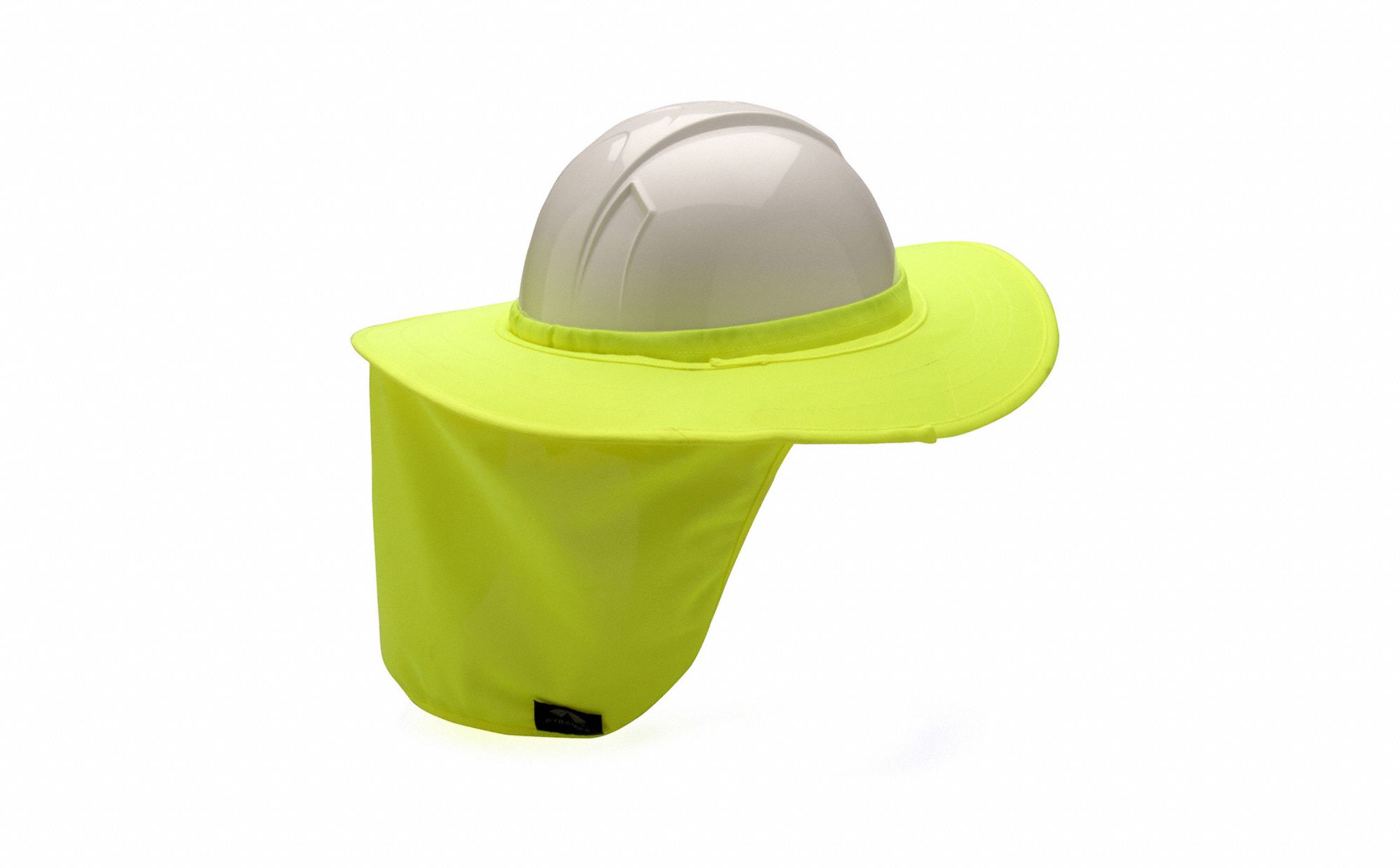 PYRAMEX HARD HAT BRIM WITH NECK SHADE, HI-VIS LIME, POLYESTER