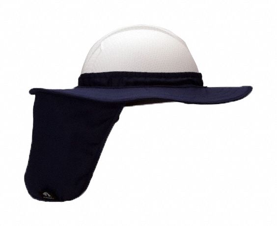 PYRAMEX HARD HAT BRIM WITH NECK SHADE, BLUE, POLYESTER - Hard Hat Sun  Shades and Visors - PYRHPSHADE60