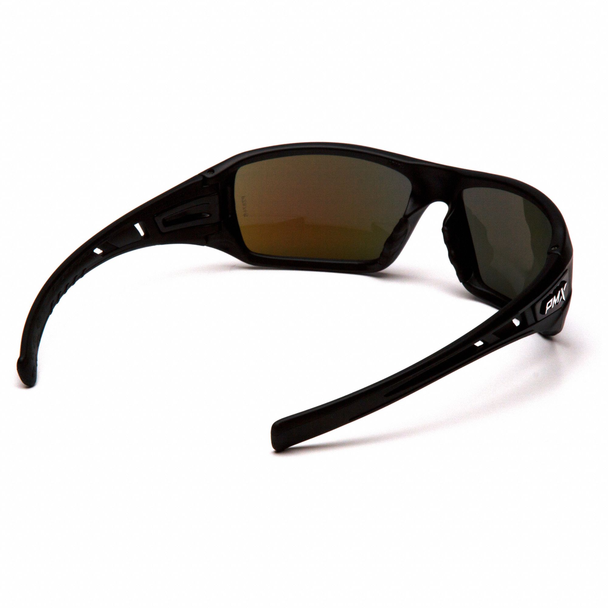 3M Safety Glasses: Polarized, Wraparound Frame, Full-Frame, Blue Mirror,  Clear, Clear, Unisex