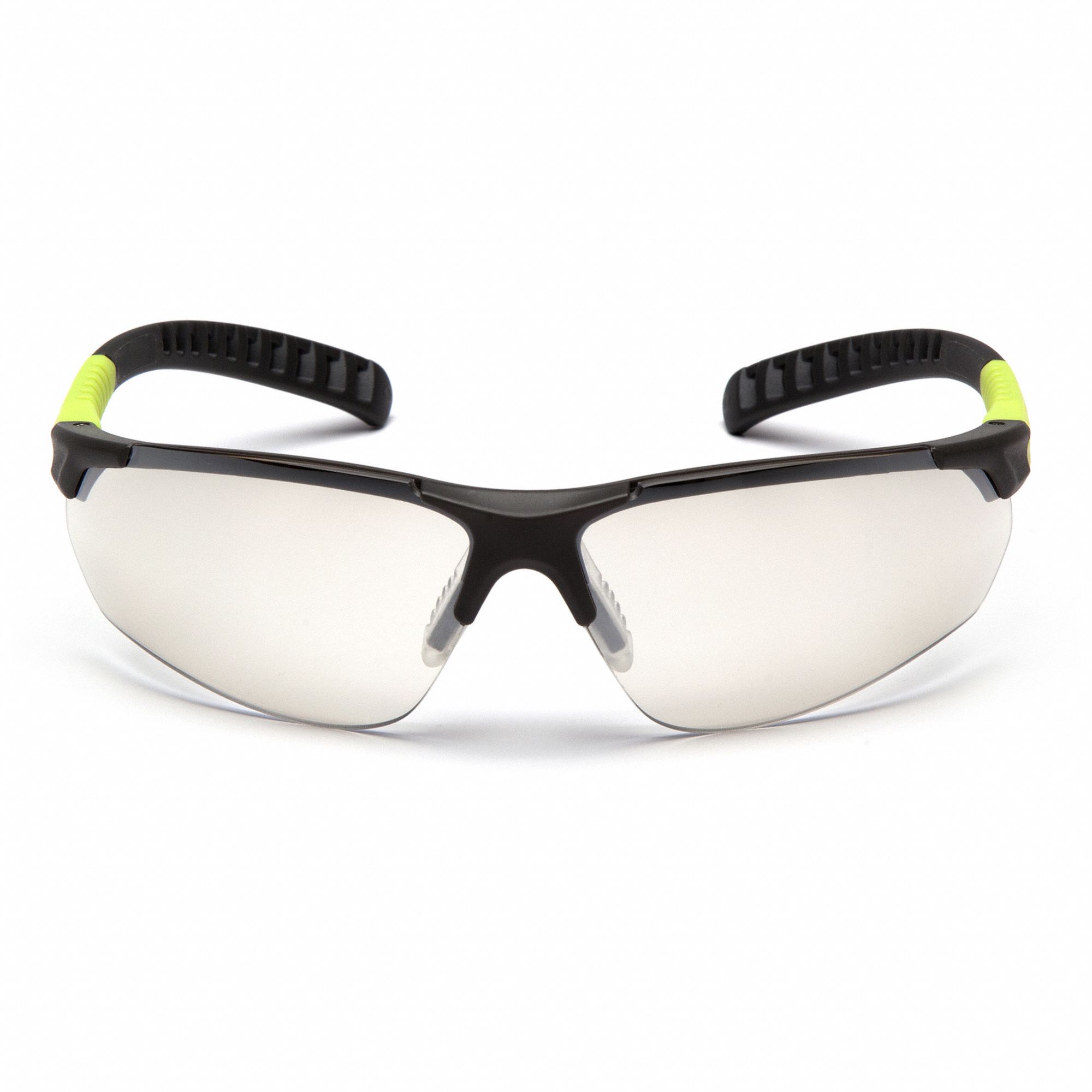 LUNETTES DE PROTECTION, PC/NYLON/TPR, ANTISTATIQUE, GR/LIME MIROIR, CSA, UV, M, UNISEXES