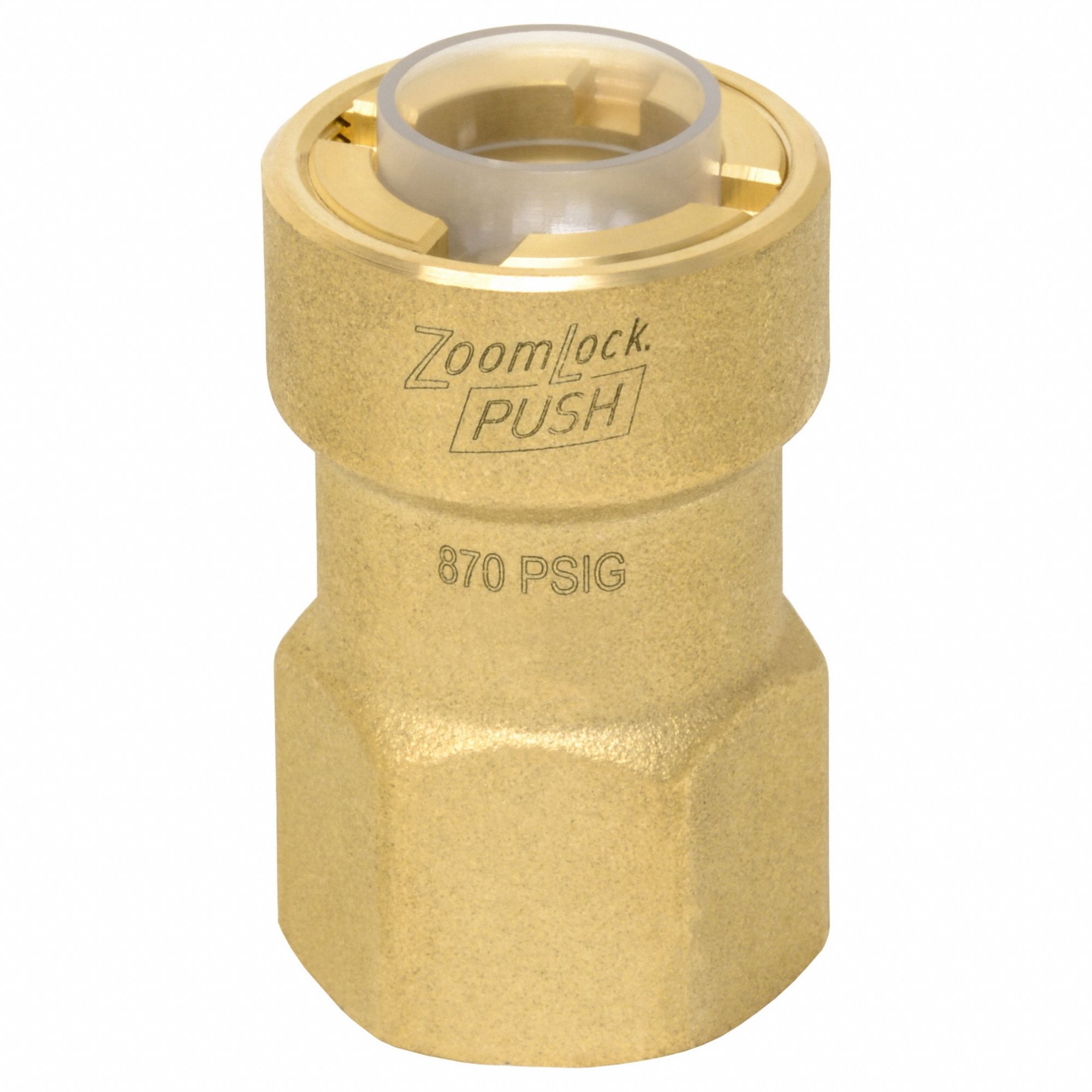 PARKER PZKPR-F6  3/8" SAE Push-to-Connect HVAC Fitting,Brass 810NR9