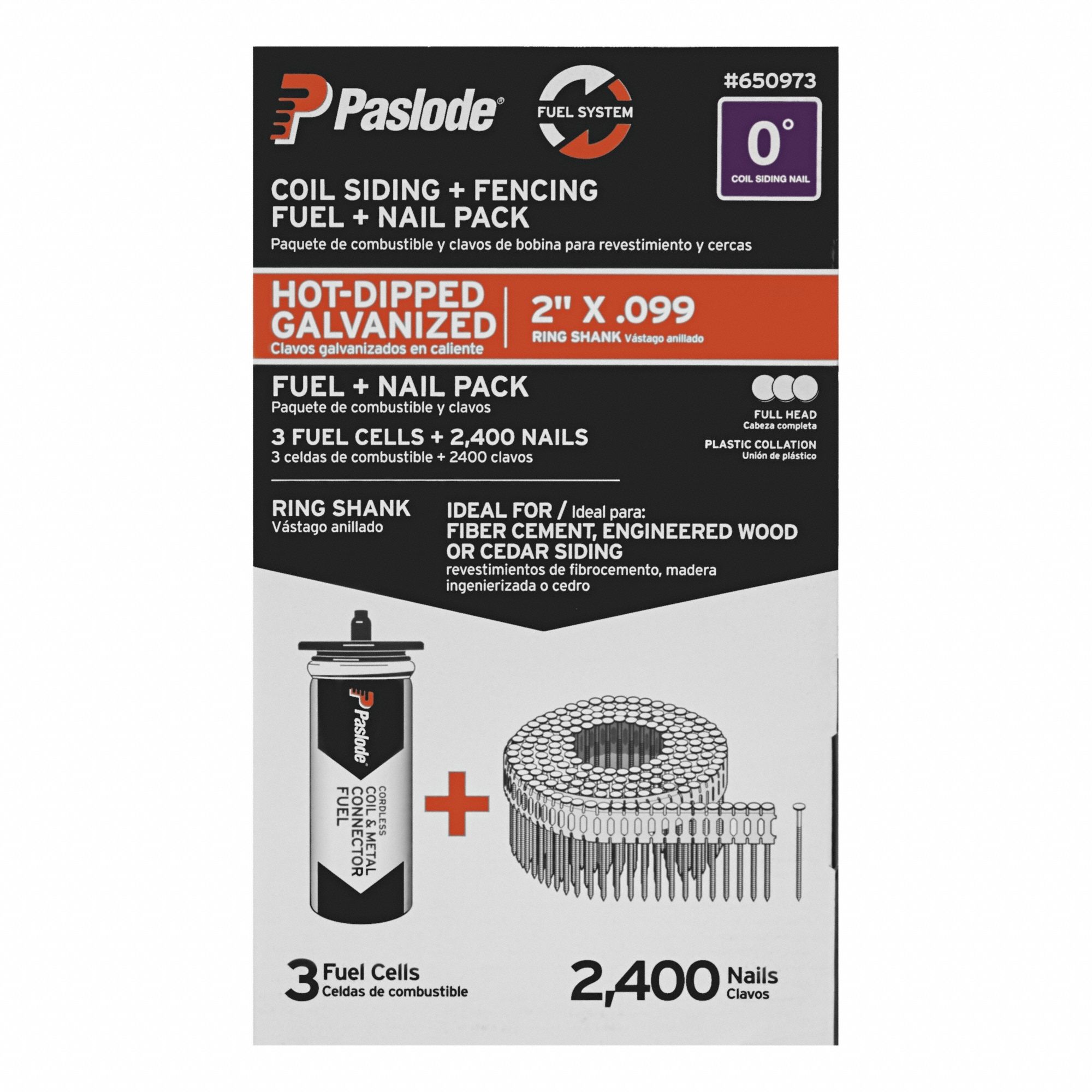 CSF Fuel + Nail Pack: Cordless CSF Siding and Fencing Nailer Compatible, CE20024