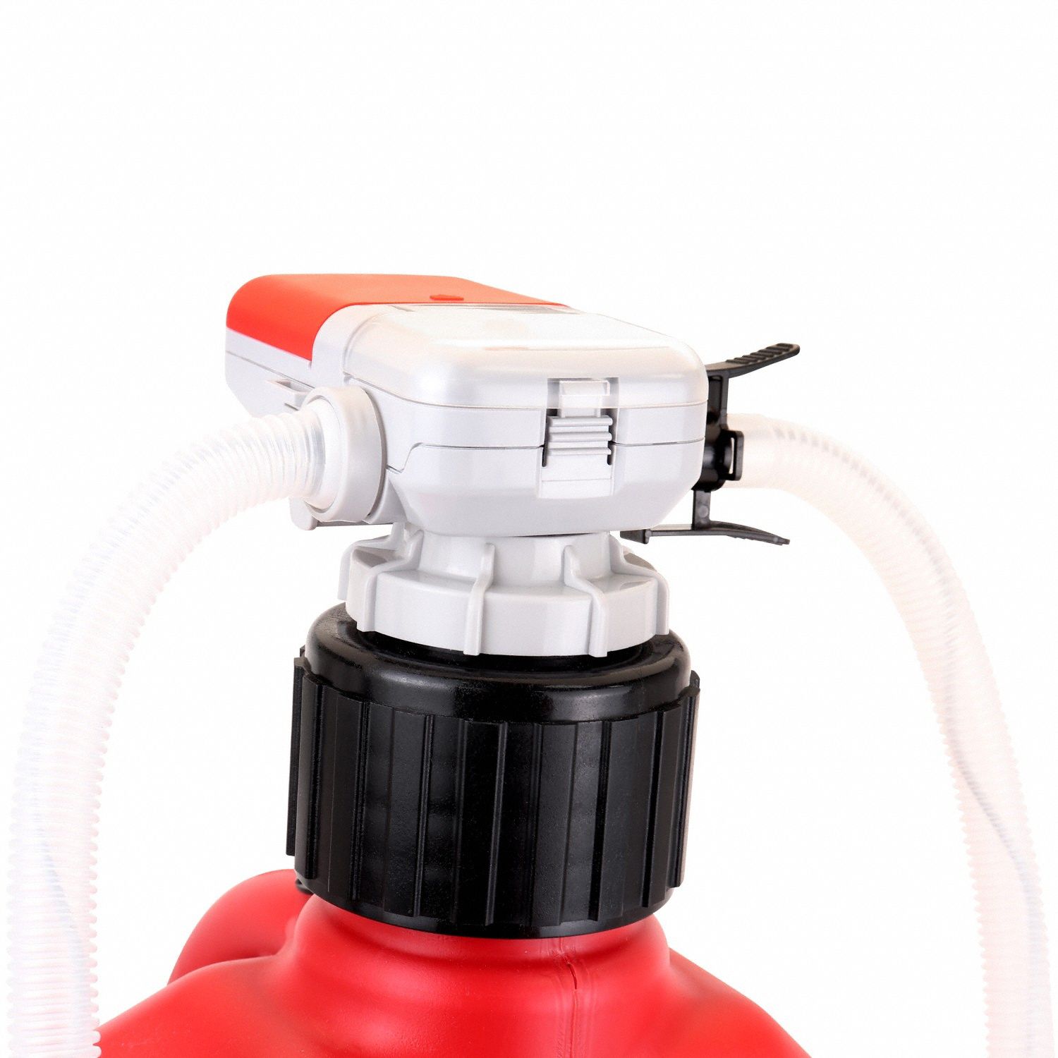 Gasoline Battery Powered Racing Jug Pump: AA Battery Size, 2.4 gpm Max. Flow Rate, 6V