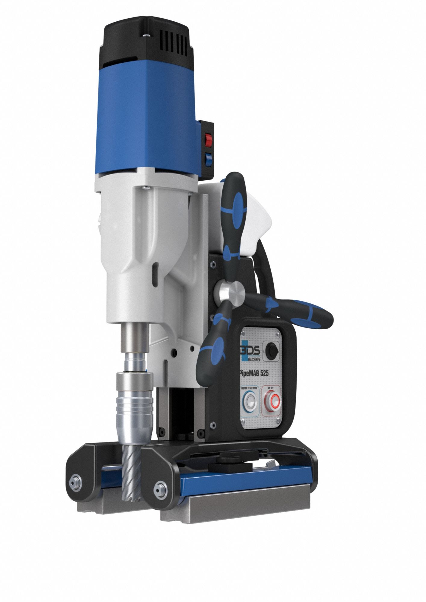 CS UNITEC Magnetic Drill: 70 RPM – 580 RPM, Electric Magnet, 6 1/3 in Drill Travel, 110V AC (MPN PipeMAB 525). Key specifications — attr1253941: Weldon; attr1253957: Electric; attr1253912: CS UNITEC.