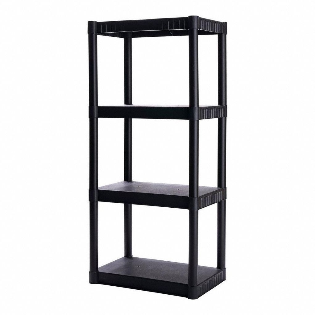 Plastic Shelving: 22 in x 14 in, 48 in Overall Ht, 4 Shelves, Corrosion-Resistant