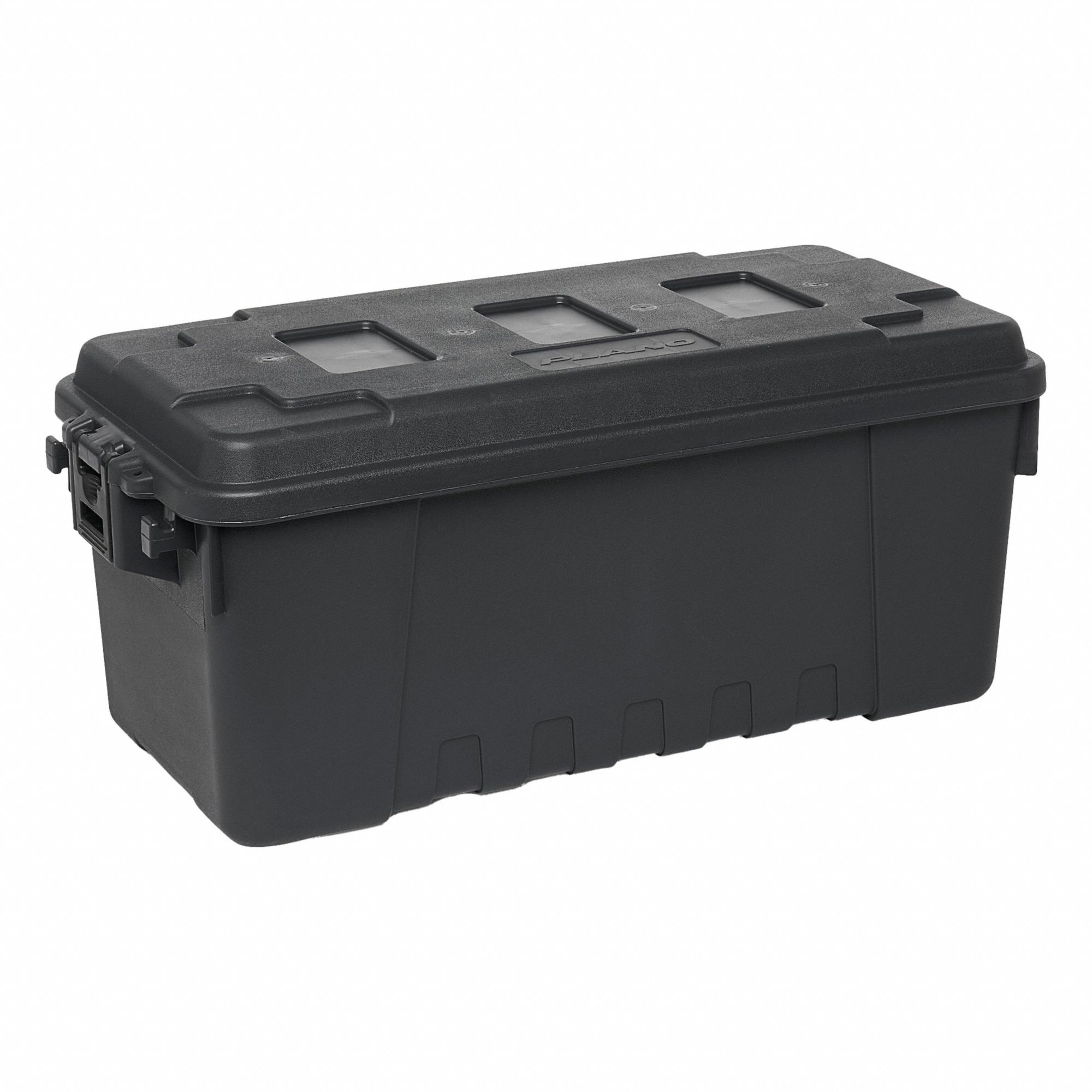 Storage Trunk: 17 gal, 30 in x 14 1/4 in x 12 3/4 in, Gray, Plastic, 2 Handles