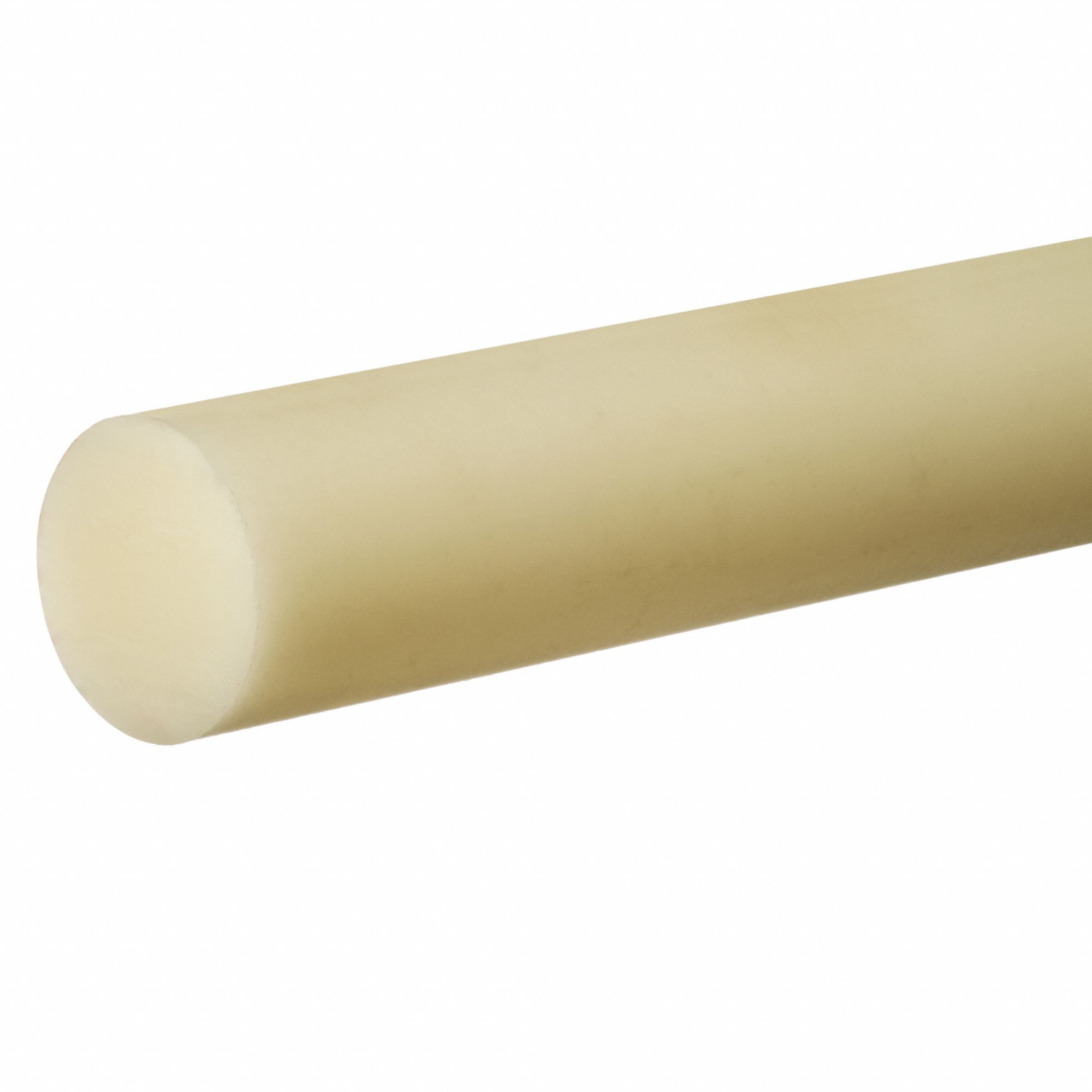 Nylon Rod: 1 15/16 in Dia, 12 in Lg, Off-White, Opaque, 13, 000 psi Tensile Strength, -20°F to 210°F