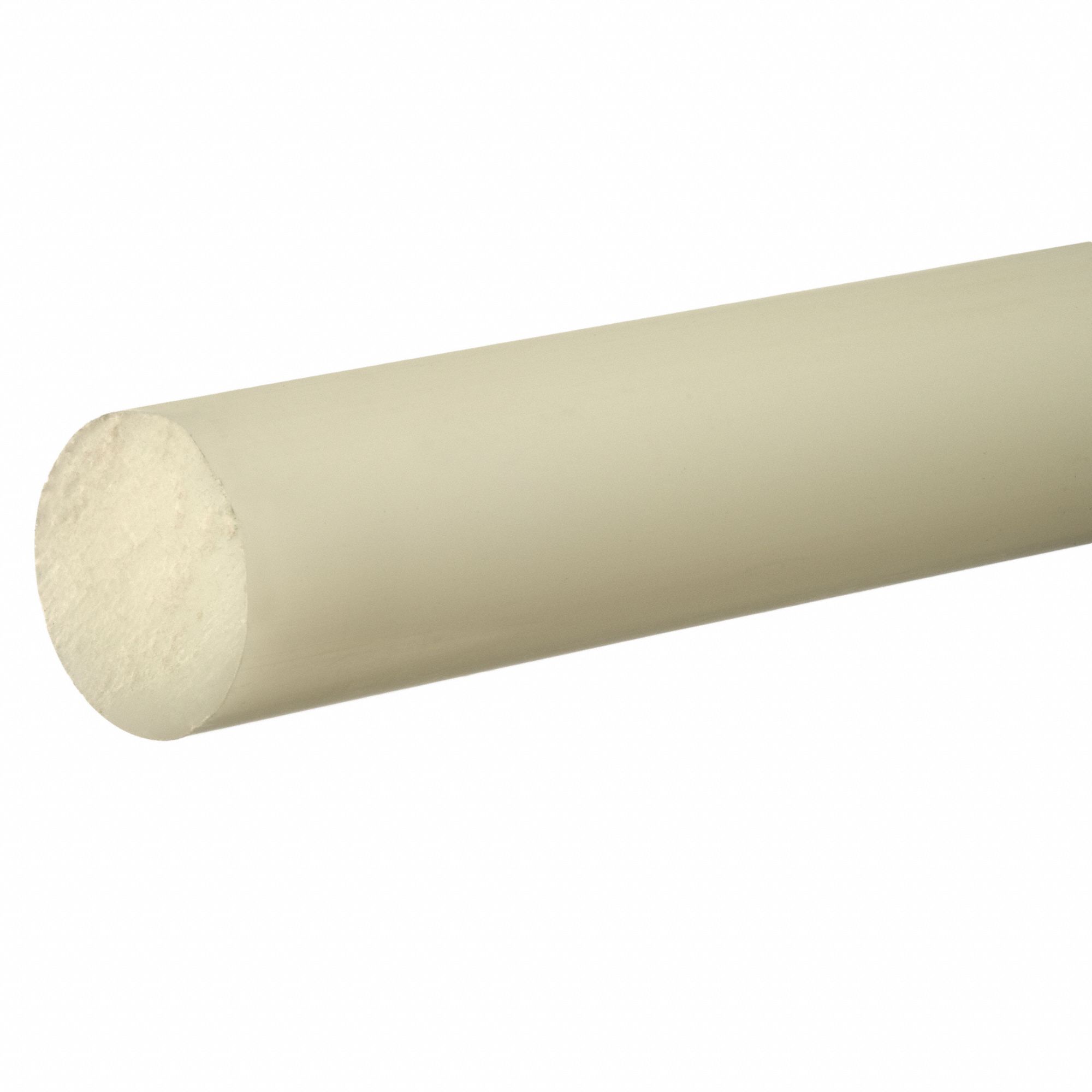 Polypropylene Rod: 1 15/16 in Dia, 12 in Lg, Translucent, White, 4, 200 psi Tensile Strength