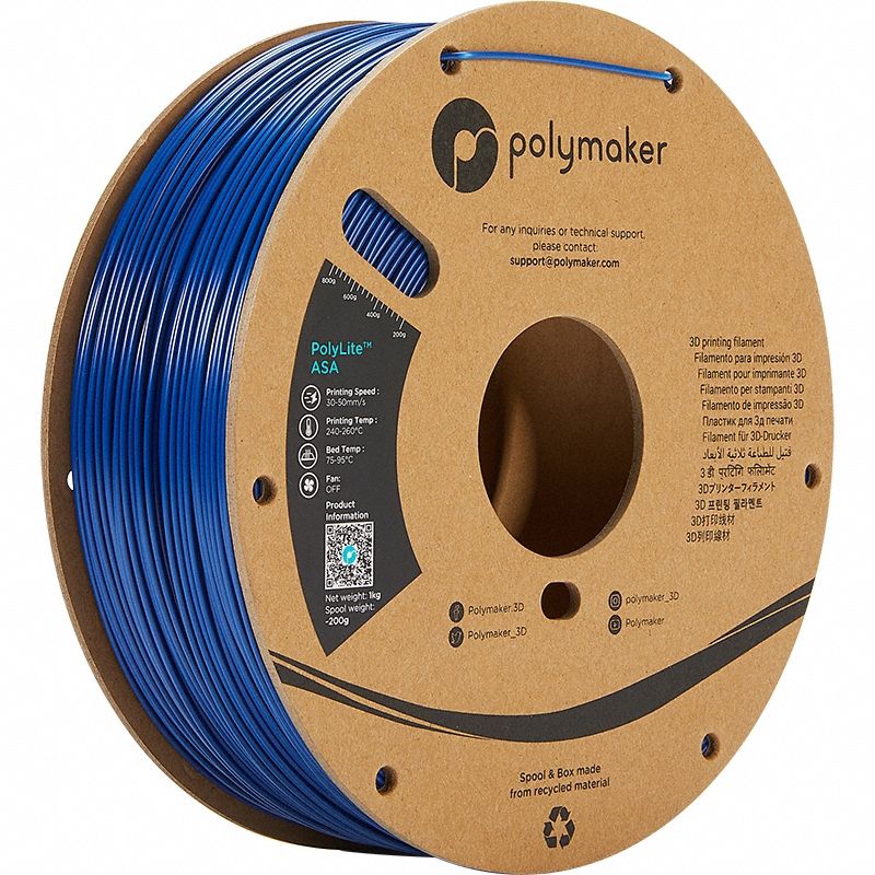 3D Printing Filament: PolyLite, ASA, 1.75 mm, 1 kg, Blue