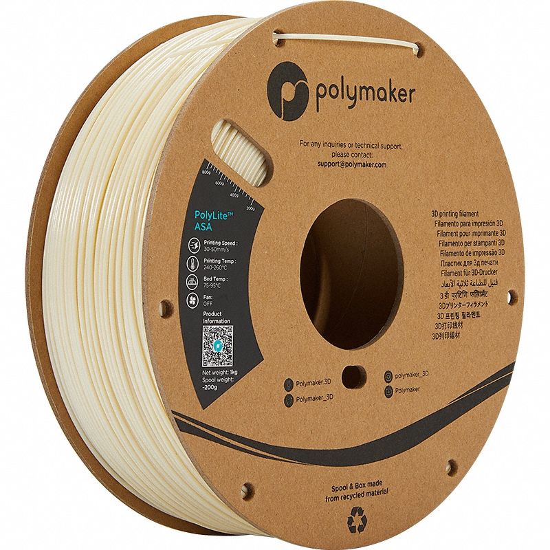 3D Printing Filament: PolyLite, ASA, 1.75 mm, 1 kg, Natural