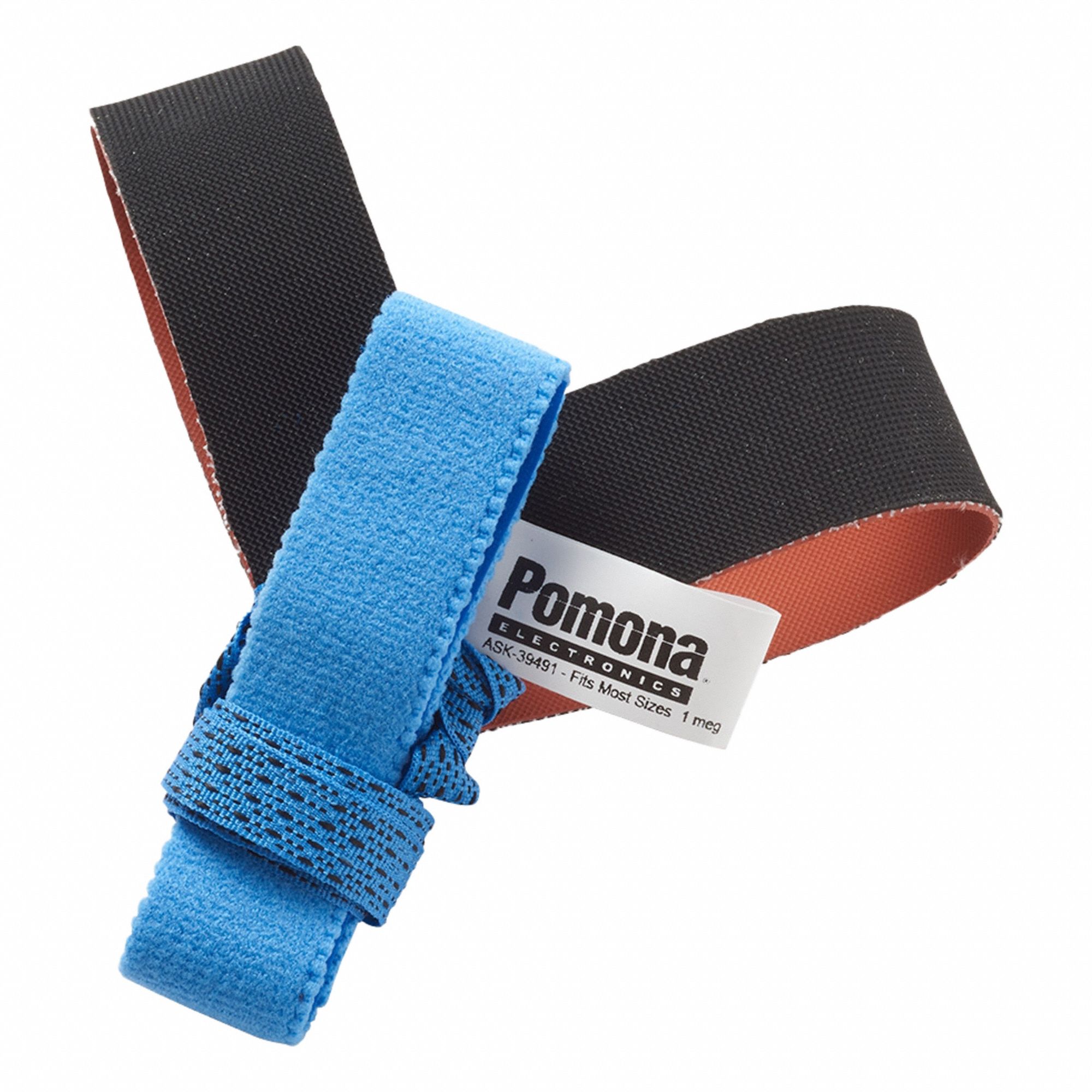 Heel Grounding Strap: Heel Grounding Strap, Black/Blue, Stretch Fastening, Foot, HLSTRP1
