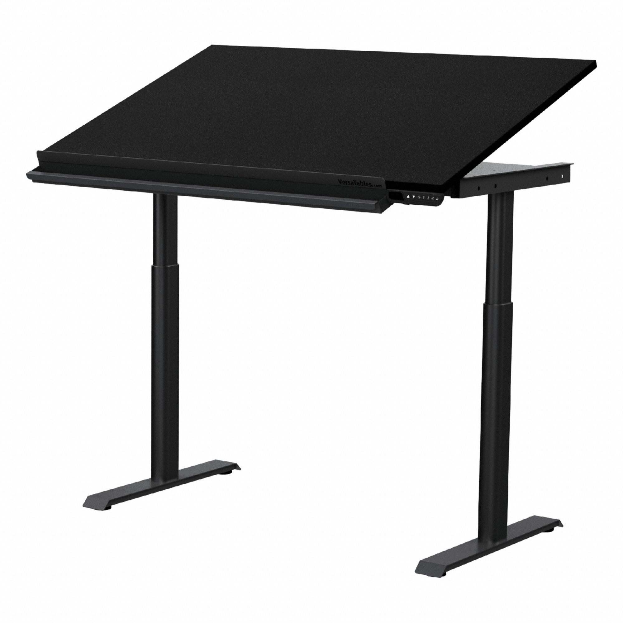 Drafting Table: 48 in Overall Lg, 30 in Overall Wd, Adj Ht, Wood, Black, Laminate/Steel