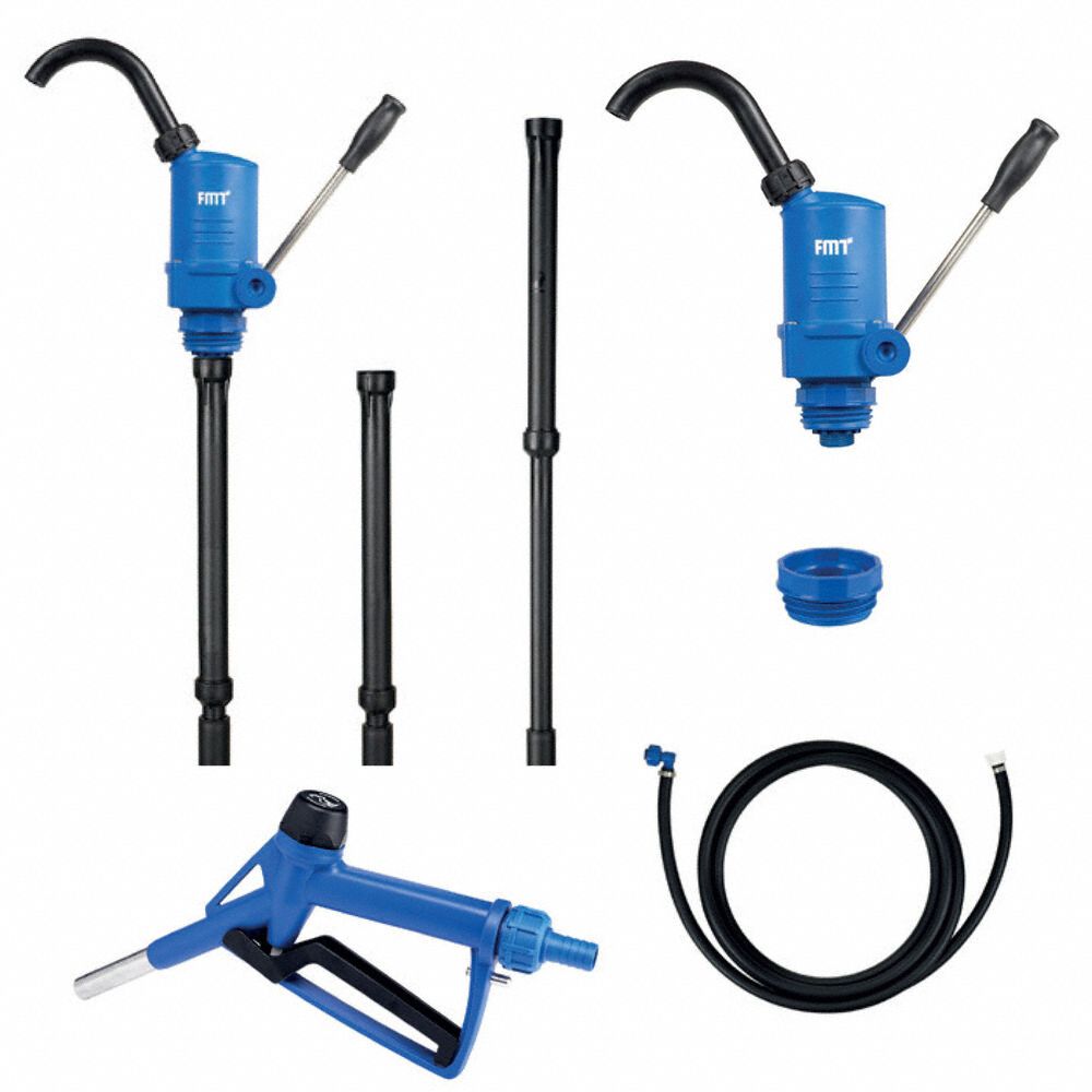 Hand Pump: Piston, Pump with Hose, Nozzle & Spout, 16 oz per stroke, Piston, 3/4 in x 20 ft