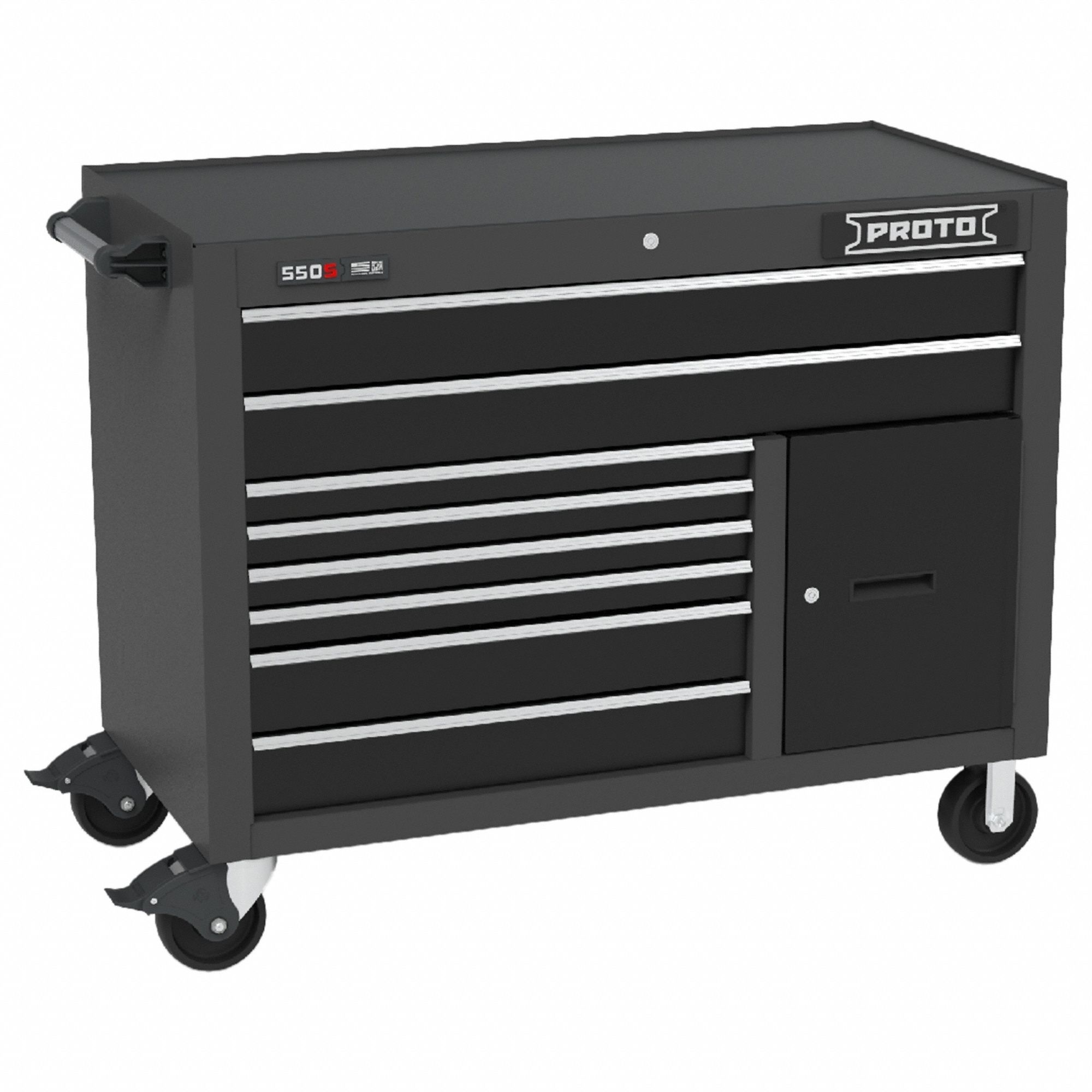 Rolling Tool Cabinet, Black, Matte Finish