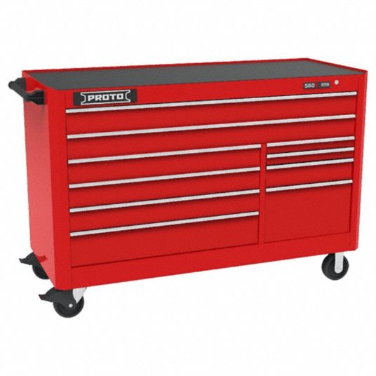 PROTO, Gloss Red, 66 in W x 25 1/4 in D x 46 in H, Rolling Tool Cabinet ...