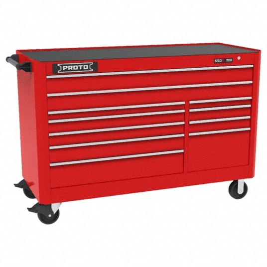 PROTO, Gloss Red, 66 in W x 27 in D x 46 in H, Rolling Tool Cabinet ...