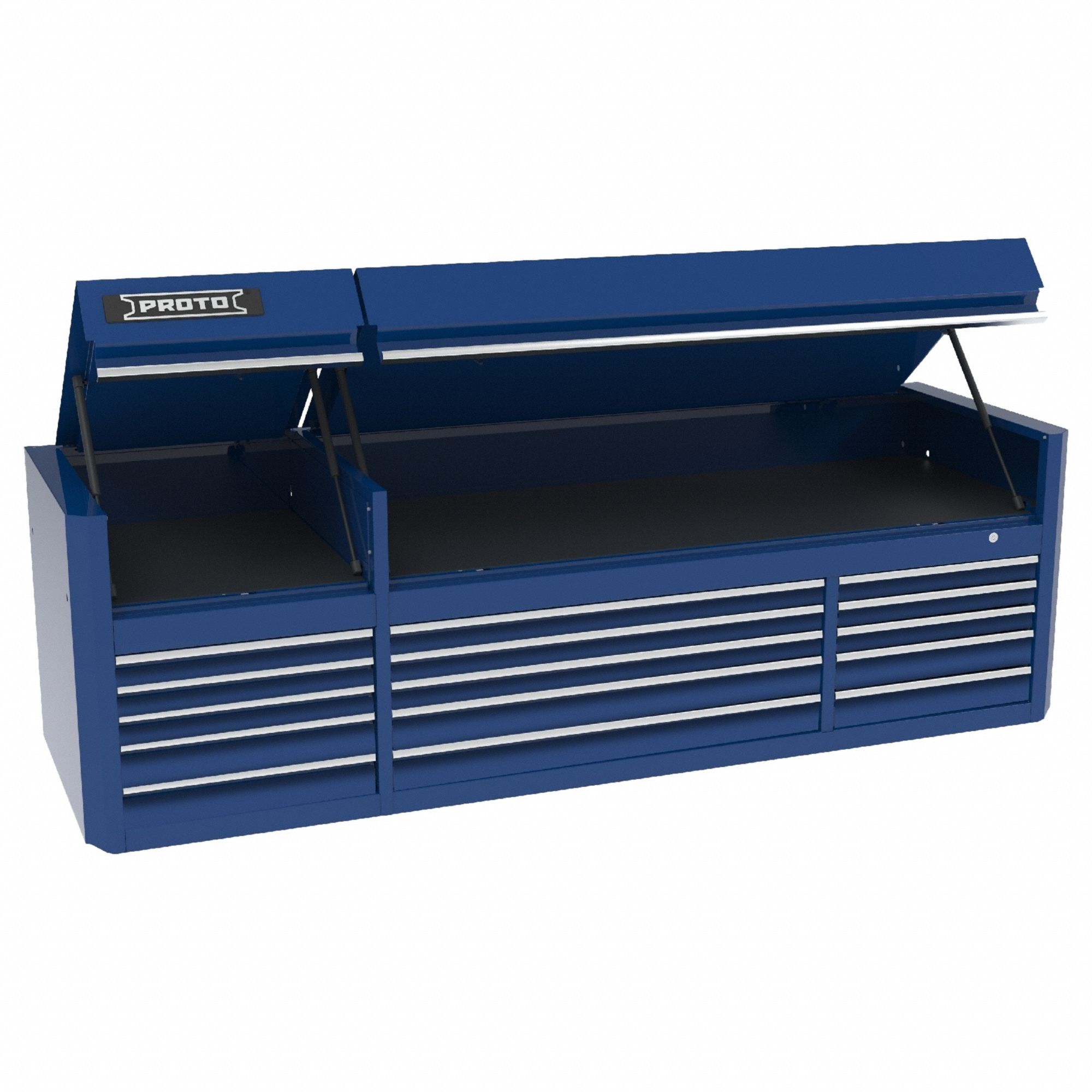 Top Chest: 15 Drawers, Heavy Duty, 88 in Overall Wd, 27 in Overall Dp, 27 1/4 in Overall Ht