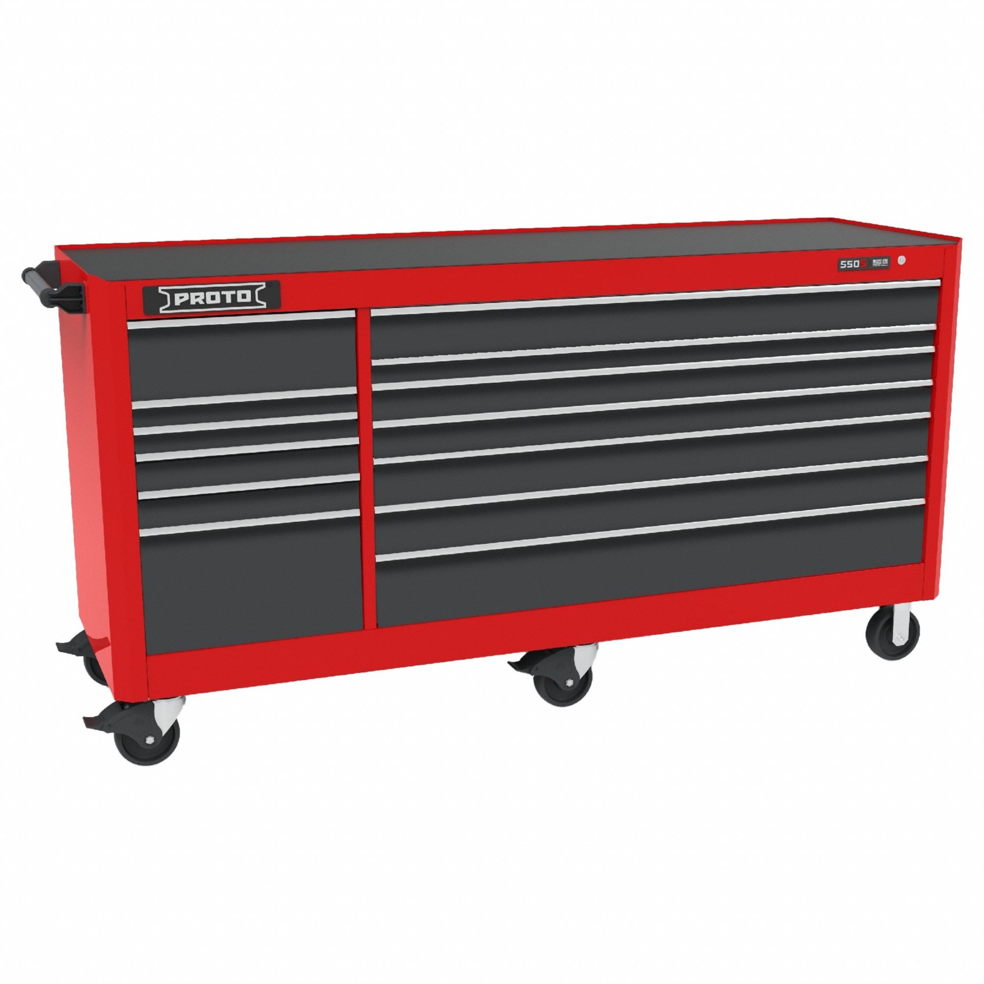 ROLLING TOOL CABINET,GREY/RED,STEEL