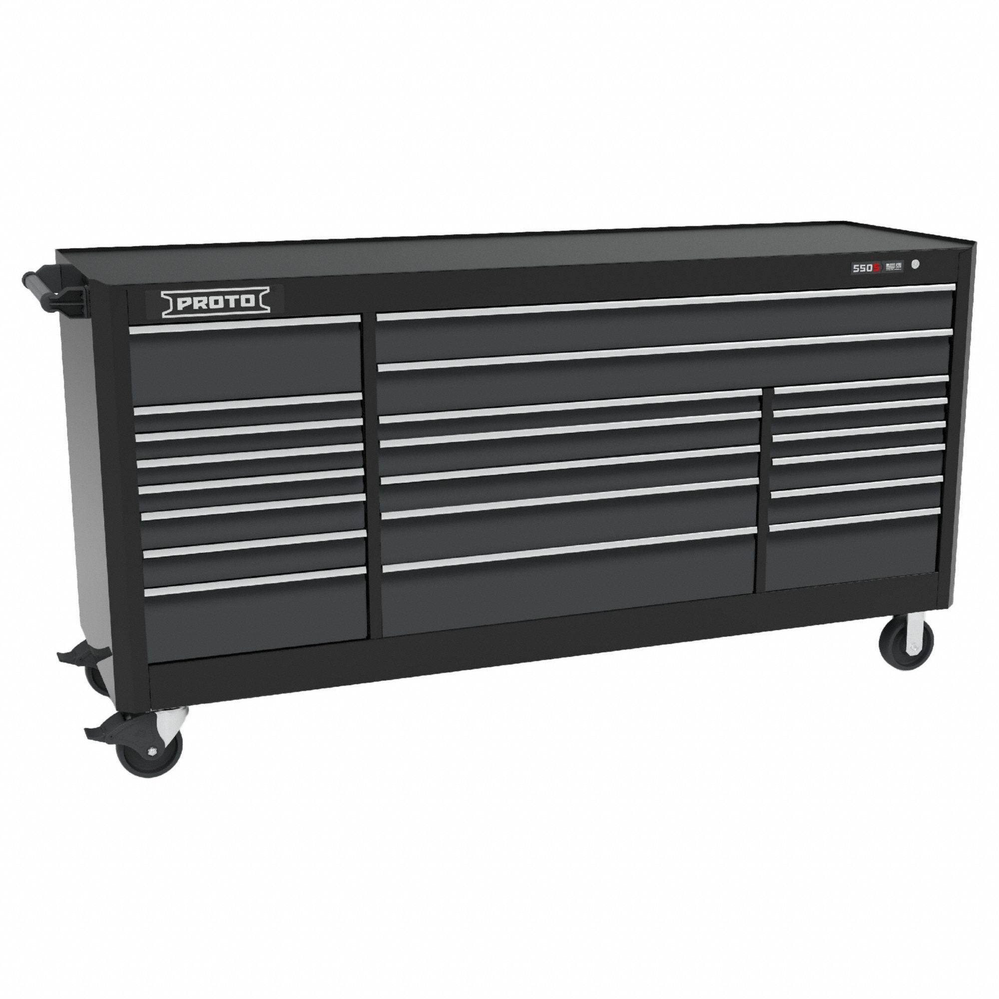 Rolling Tool Cabinet, Black, Matte Finish